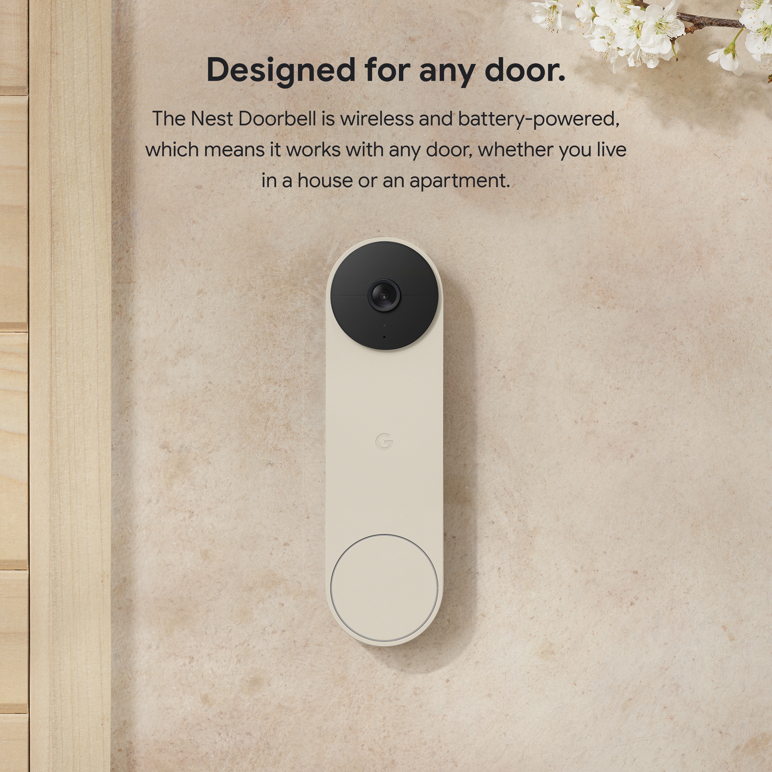 Google Nest Wi-Fi Video Doorbell Battery Operated - Linen in the