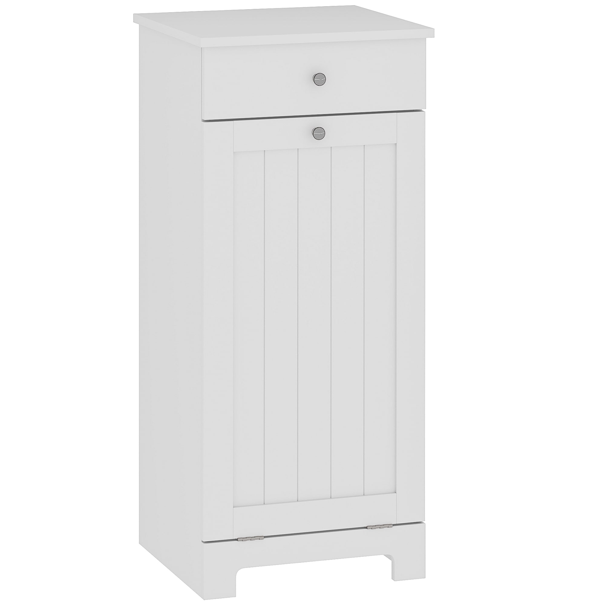 Tinyhomie Laundry Hamper Cabinet Laundry Cabinet With Tilt Out Laundry Basket And Drawer White