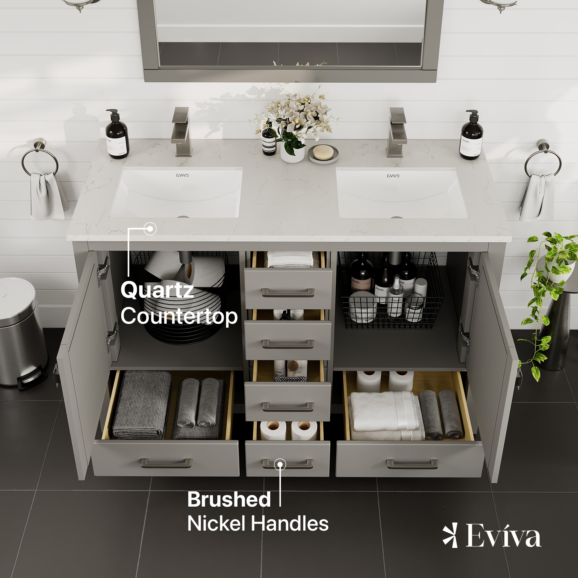 Eviva TVN414-48X18GR-DS-Q Bath-Vanity-Combo - View #3