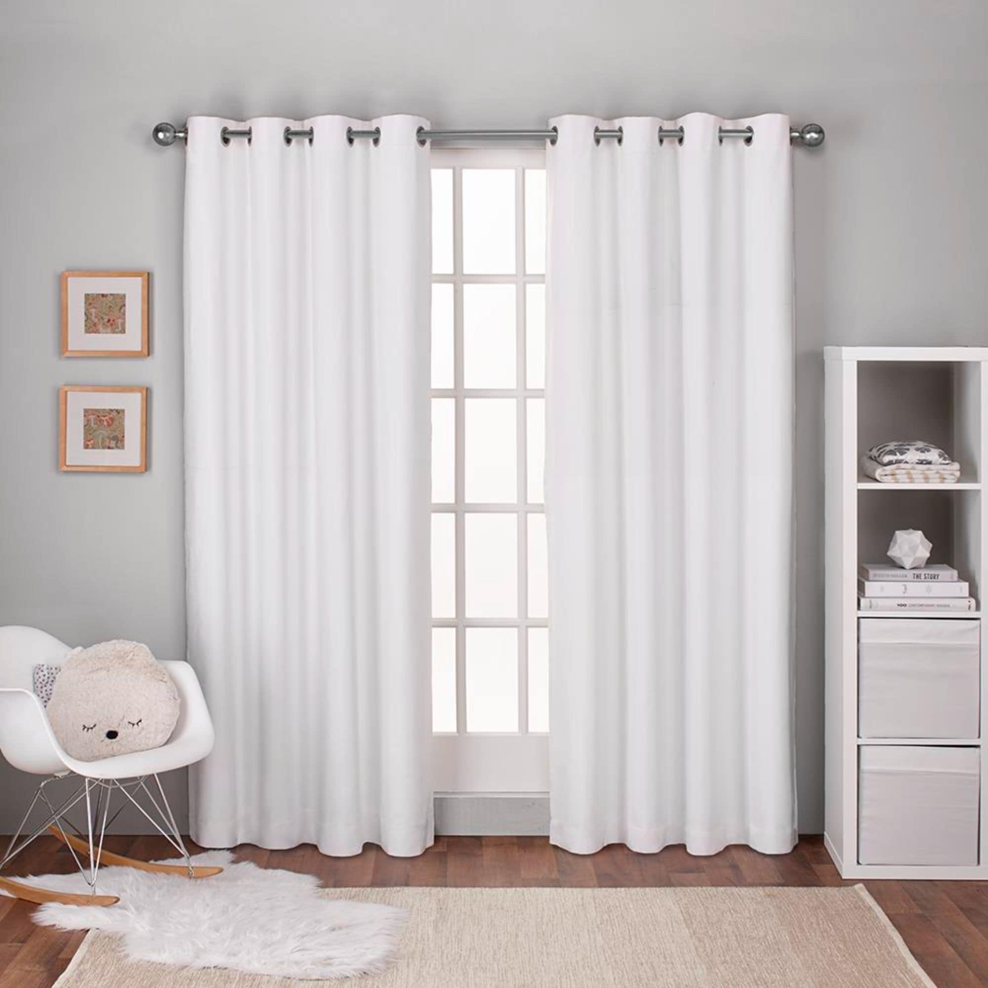 Textured Linen White Curtains & Drapes at