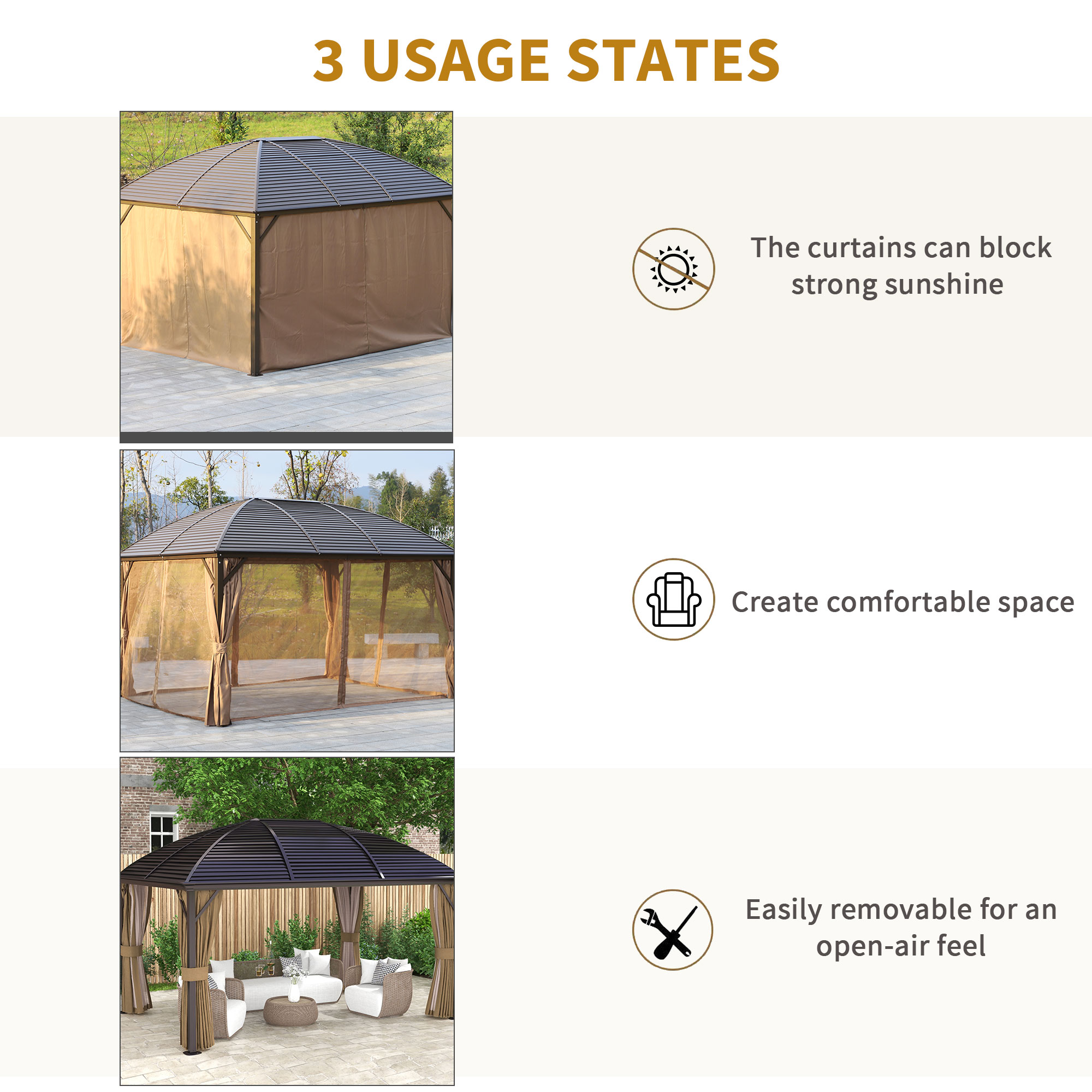 Outsunny 84C-097V01BN Wood-Resin-Gazebos - View #6