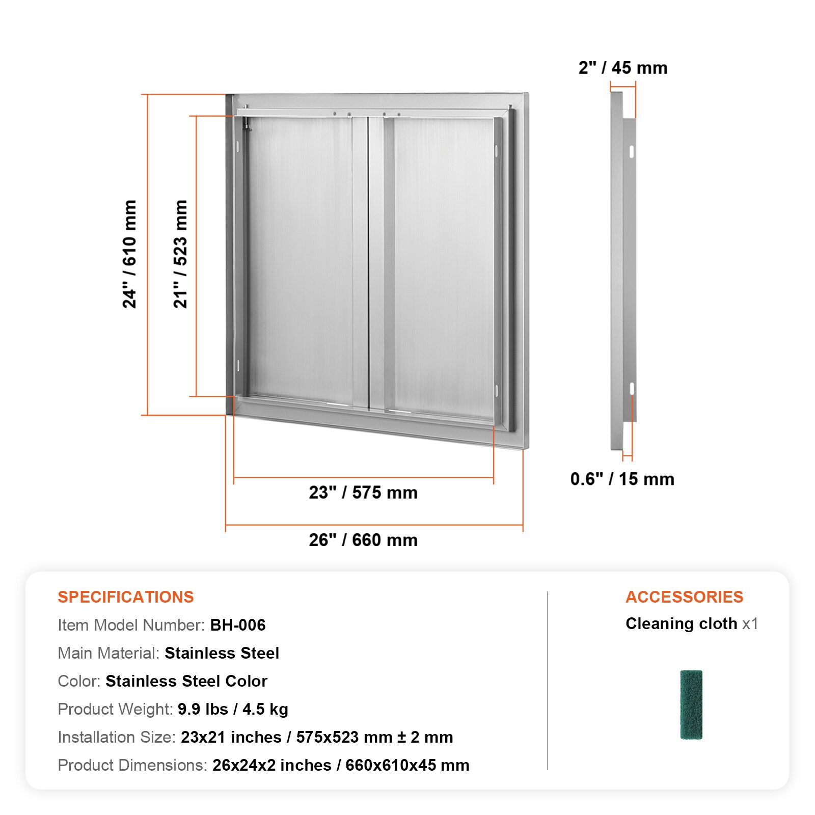 VEVOR SMABSCJMYS26R8YITV0 Builtin-Grill-Cabinet-Parts - View #10