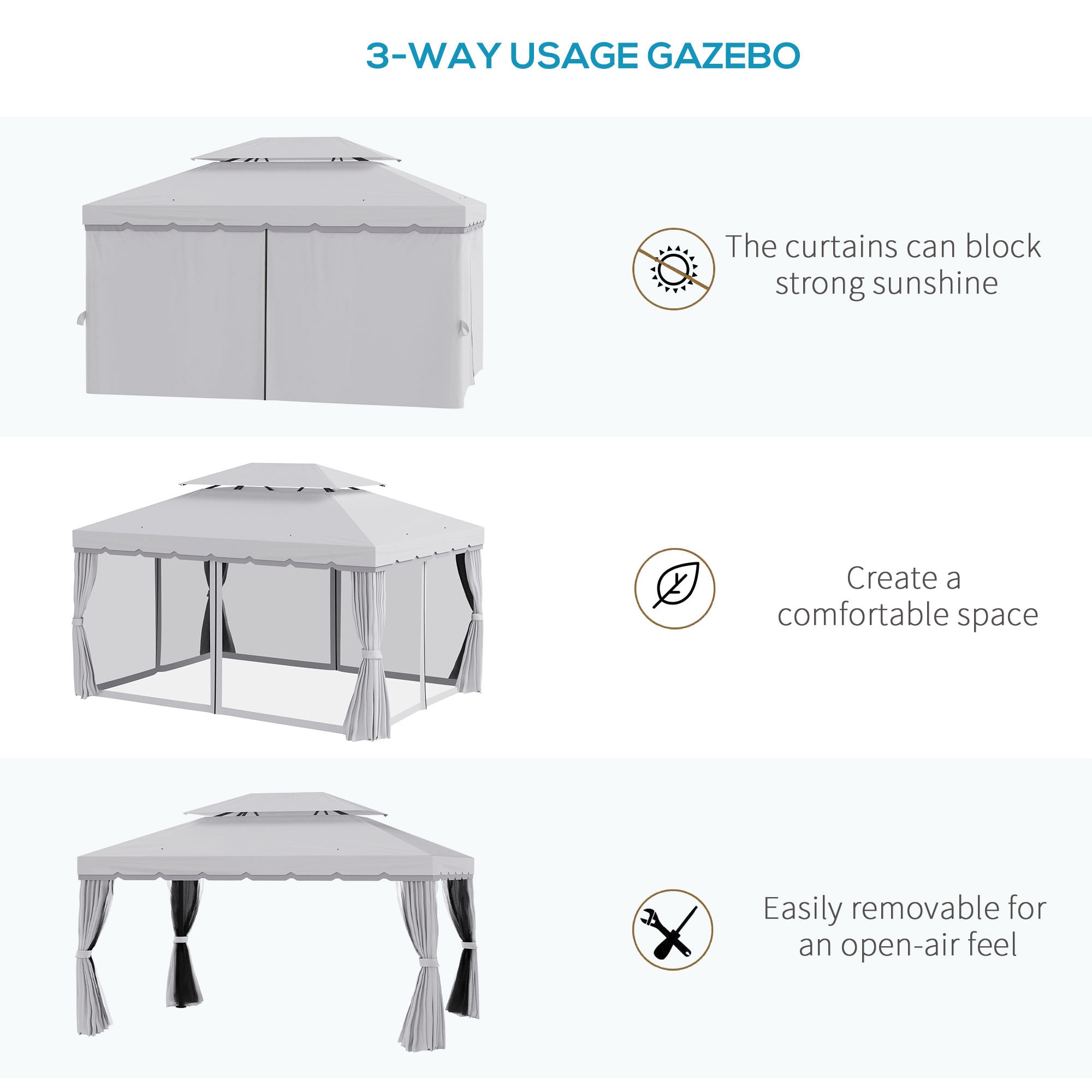 WELLFOR GAS0155 Wood-Resin-Gazebos - View #4
