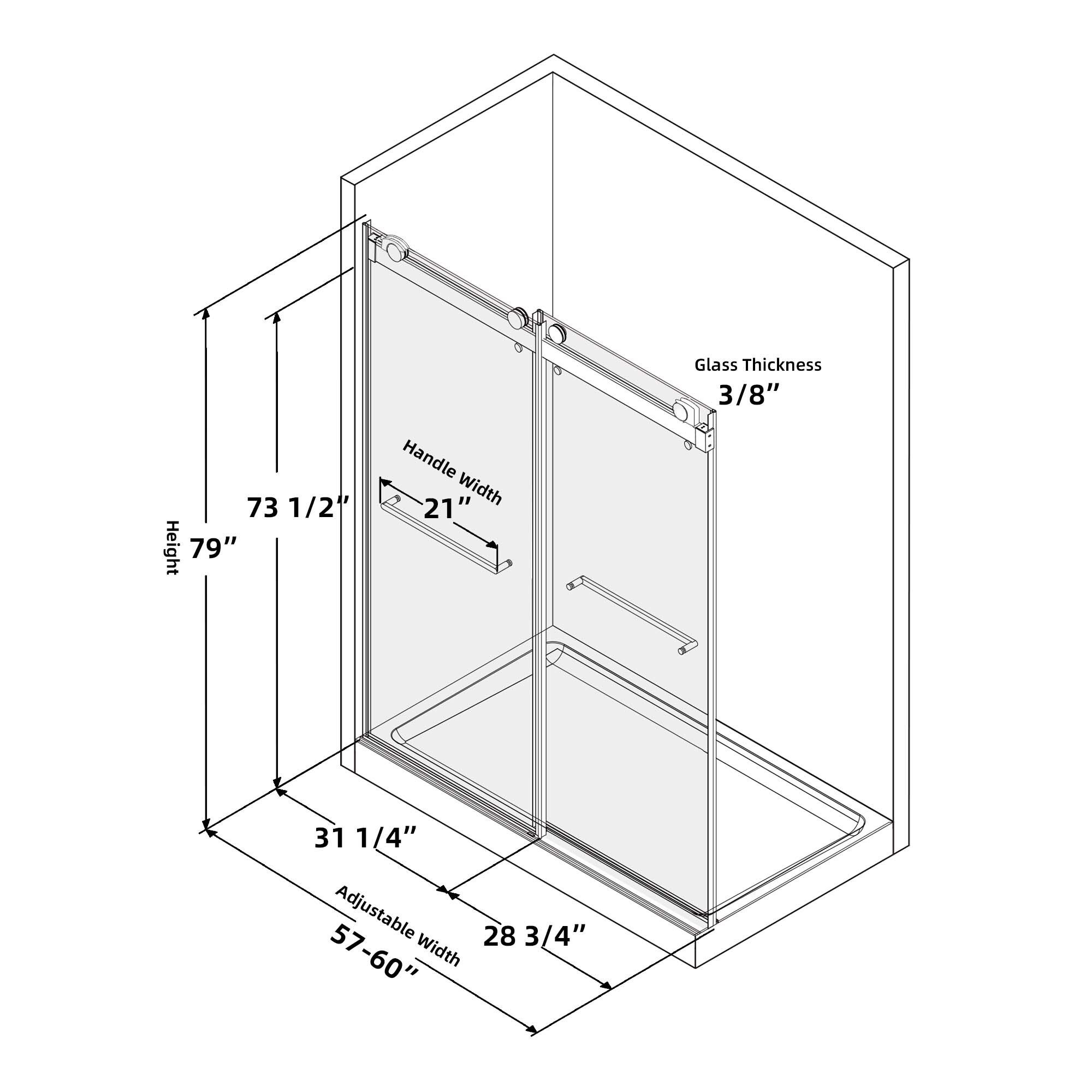 WELLFOR QPZ-TM26235 Shower-Doors - View #4