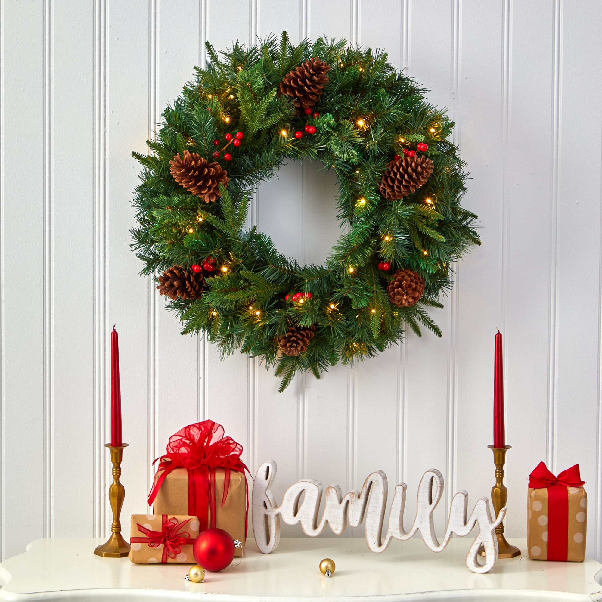 Nearly Natural W1117 Artificial-Christmas-Wreaths - View #5