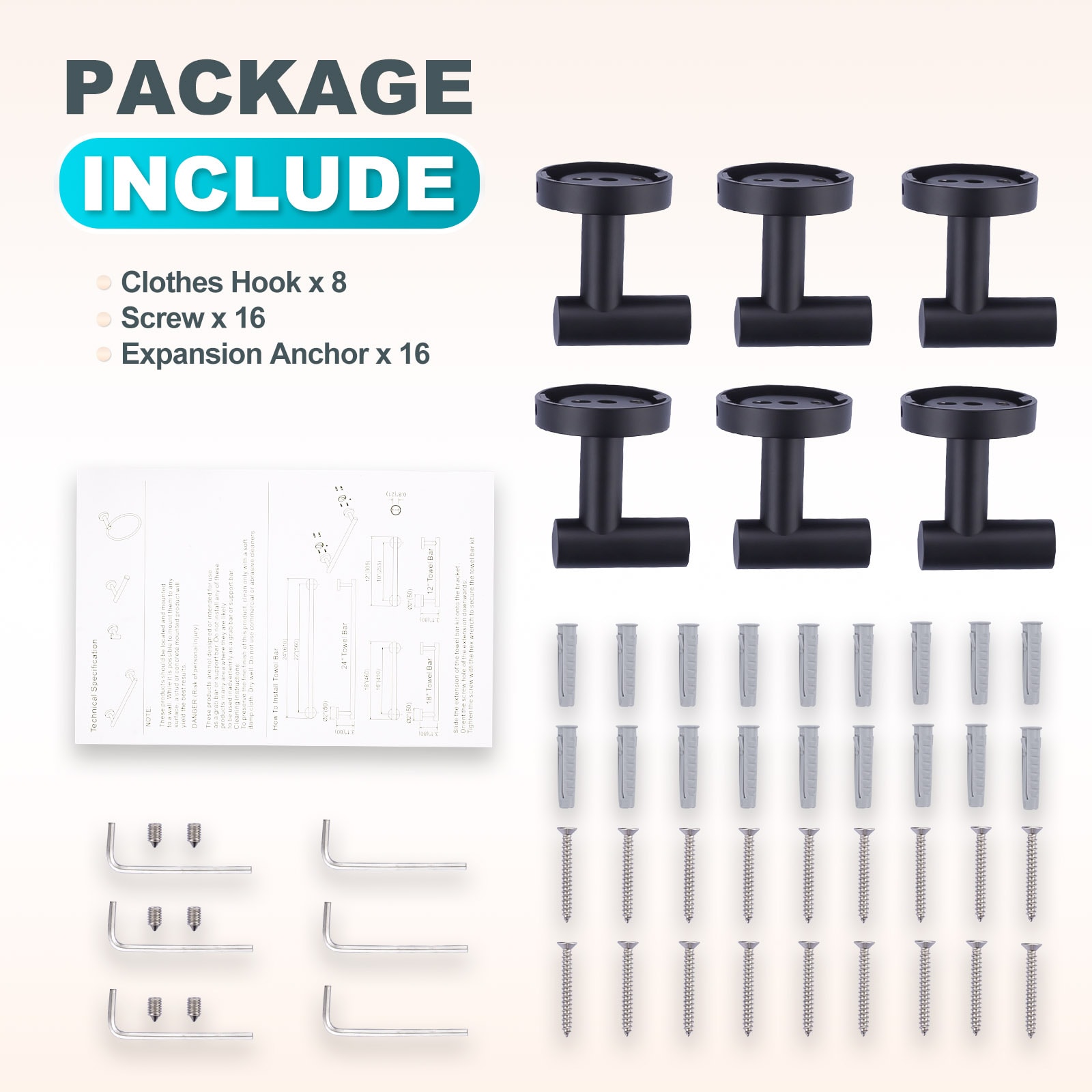 WOWOW 410036B-LW Robe-Hooks - View #8