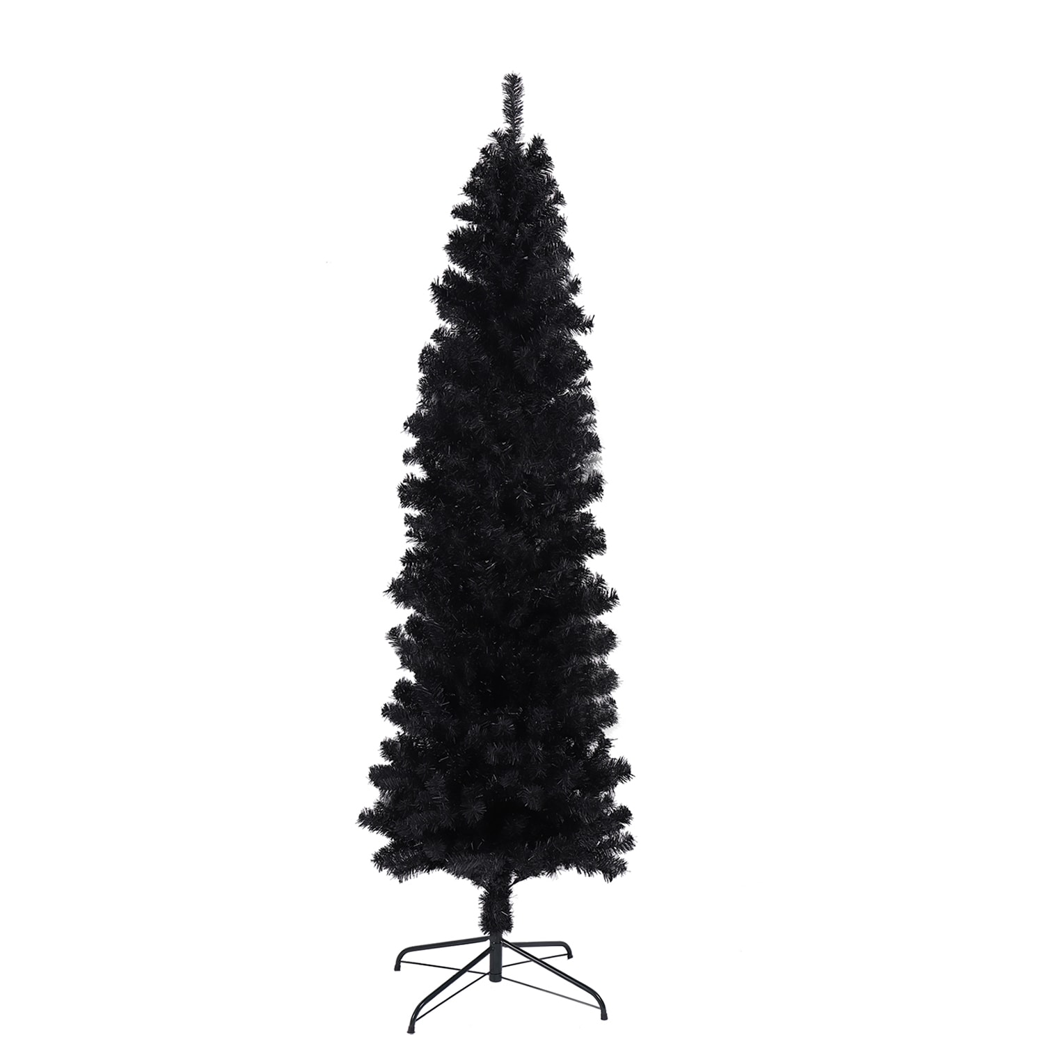 WELLFOR YA735175BK 7.5-Feet Black Artificial Christmas Tree