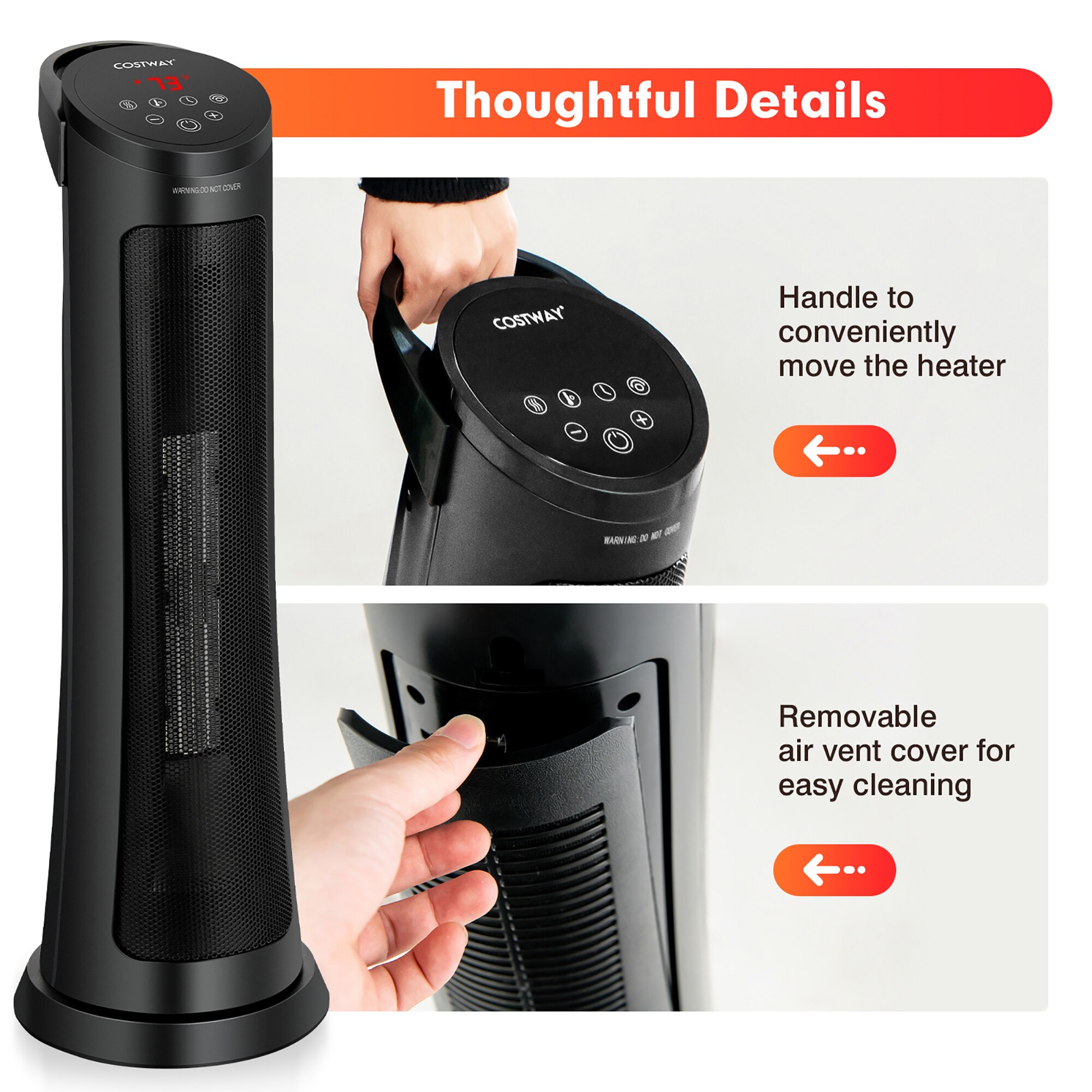Goplus EP25439US-BK Portable-Electric-Heat - View #9