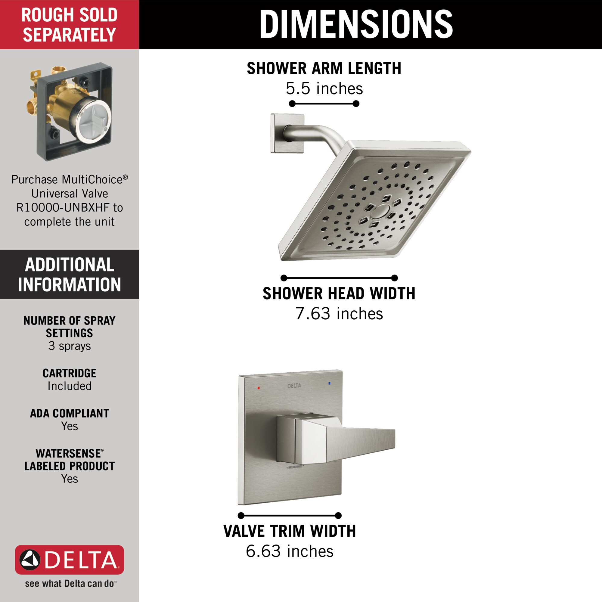 Delta T14243-SS-PR Tub-Shower-Faucets - View #3