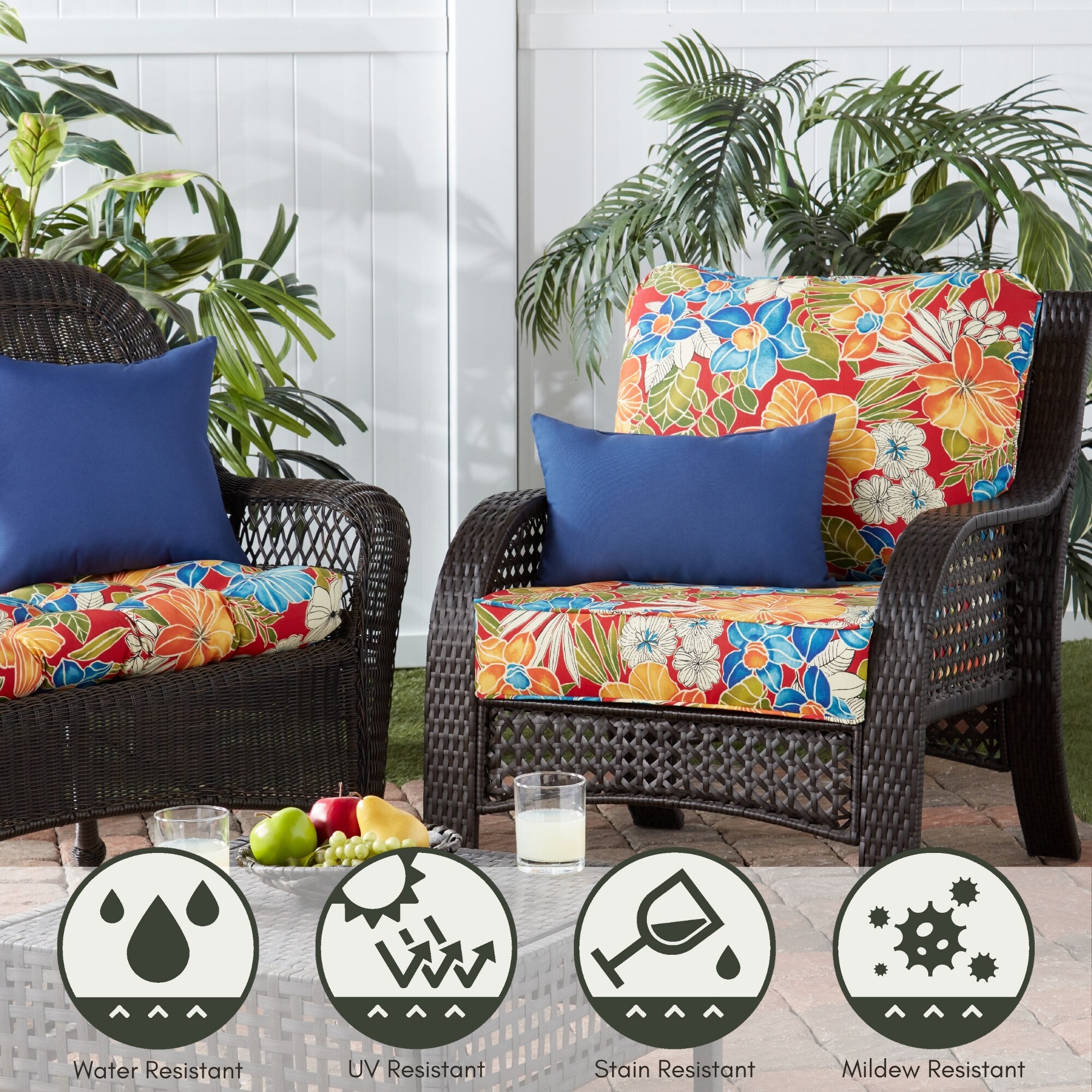 Greendale Home Fashions OC7820-ALOHA-RED Patio-Furniture-Cushions - View #6