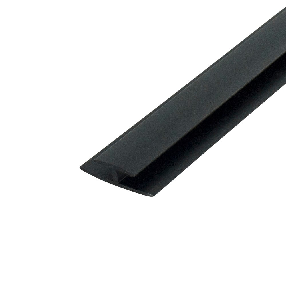 Outwater 3P1.27.00664 H Channel Fits Material 1/8-in Thick Black ABS Divider Moulding 46-in Length (Pack of 2)