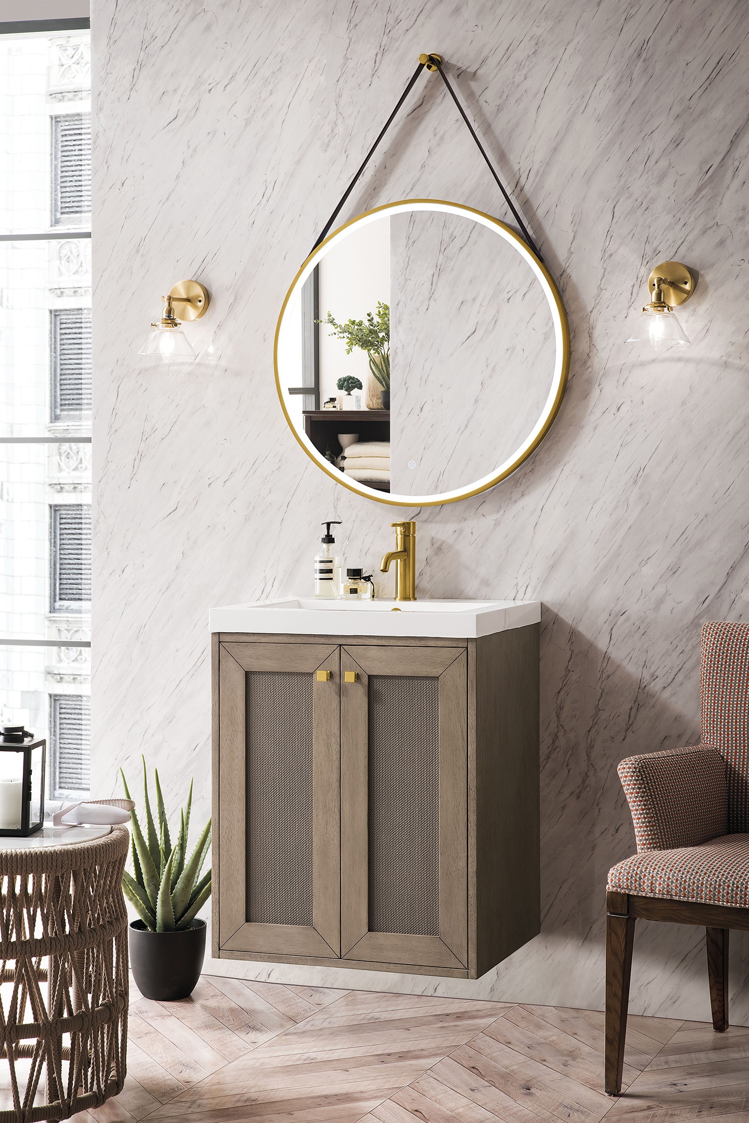 Chianti 20" Whitewashed Walnut Floating Single Vanity Set