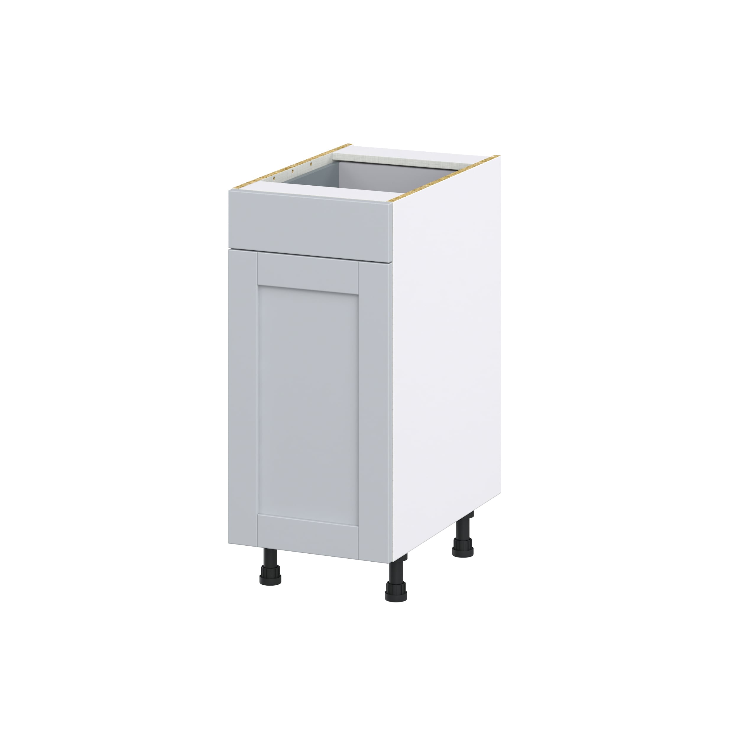 Hugo&Borg DSBPO15-CH Charlesberg 15-in W x 34.5-in H x 24-in D Light Gray Pull-out cabinet Base Fully assembled Cabinet (Recessed Panel Shaker)