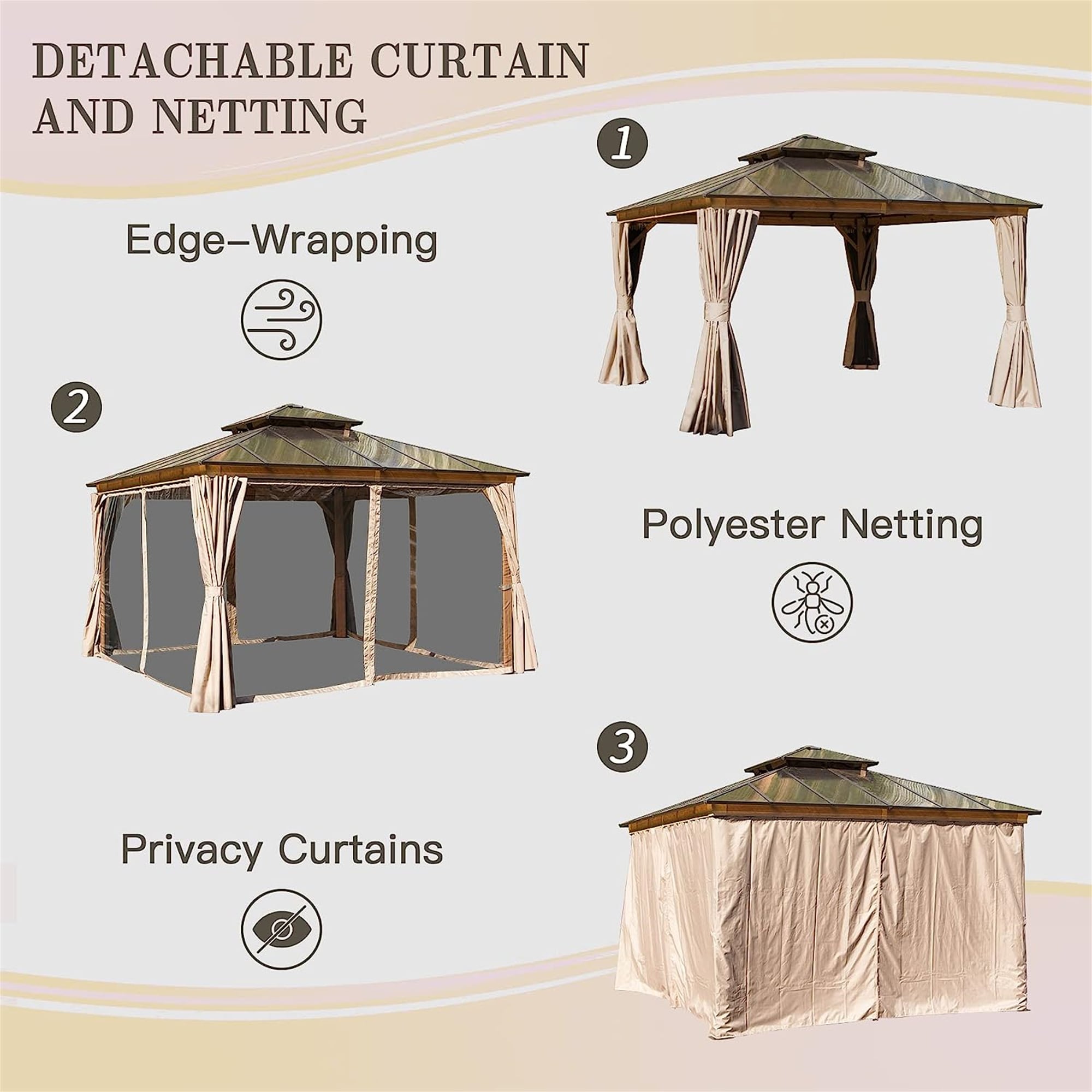 ToolCat BZ2-35-PW Wood-Resin-Gazebos - View #4