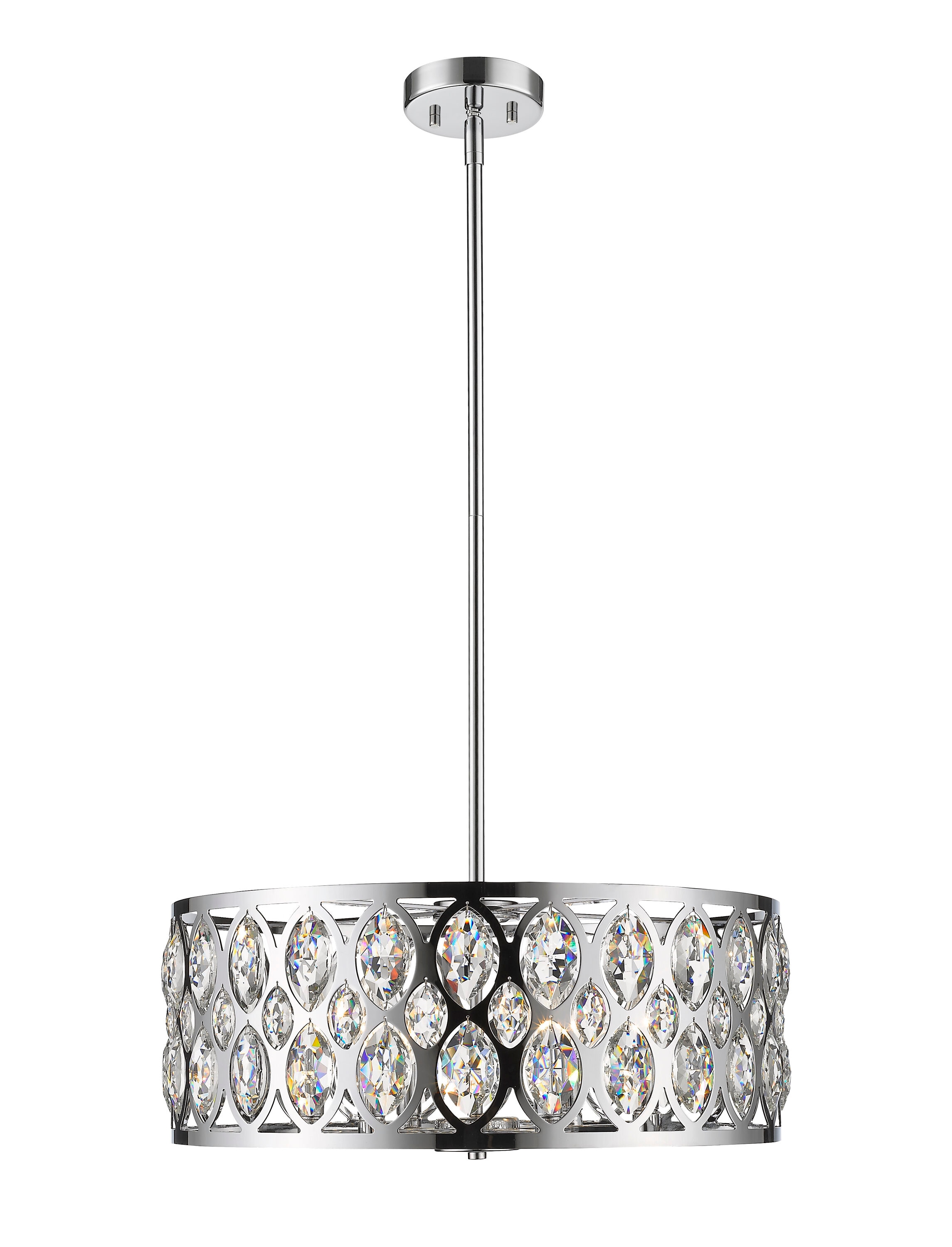 Z-Lite 6010-24CH Dealey 6 -Light Polished Chrome Modern/contemporary Crystal For Use in Dining Rooms, Foyers, Kitchens, Living Rooms Chandelier