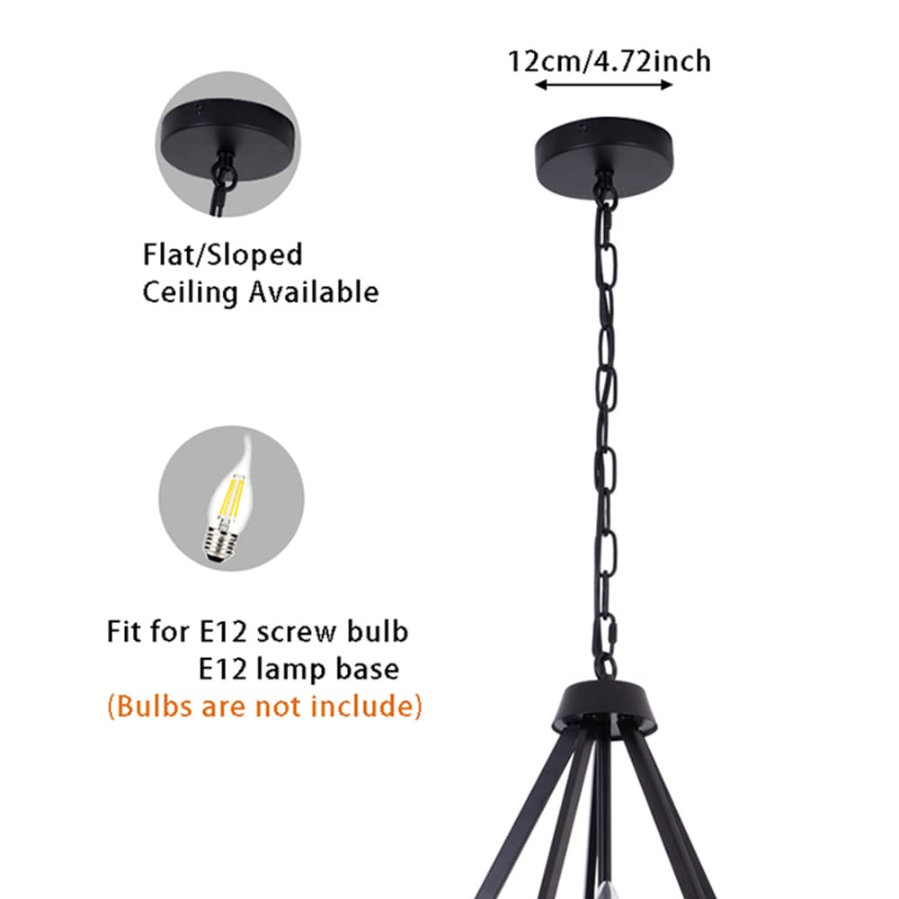 Fylbinye Lndustrial Pendant Light Farmhouse Ceiling Light 3-light Matte 