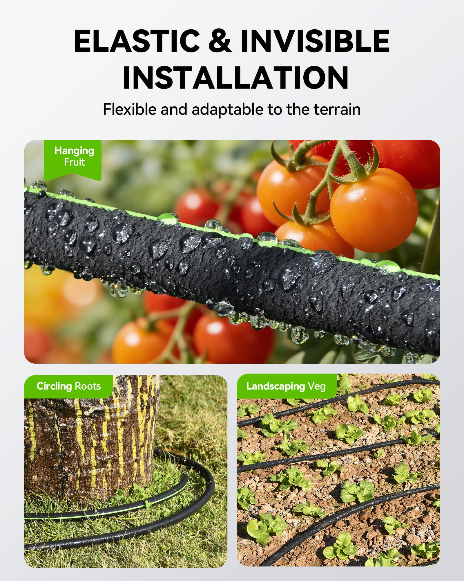 KIWDZFU 1/2 in Soaker Hose 100ft for Garden Drip Irrigation Hose Water ...