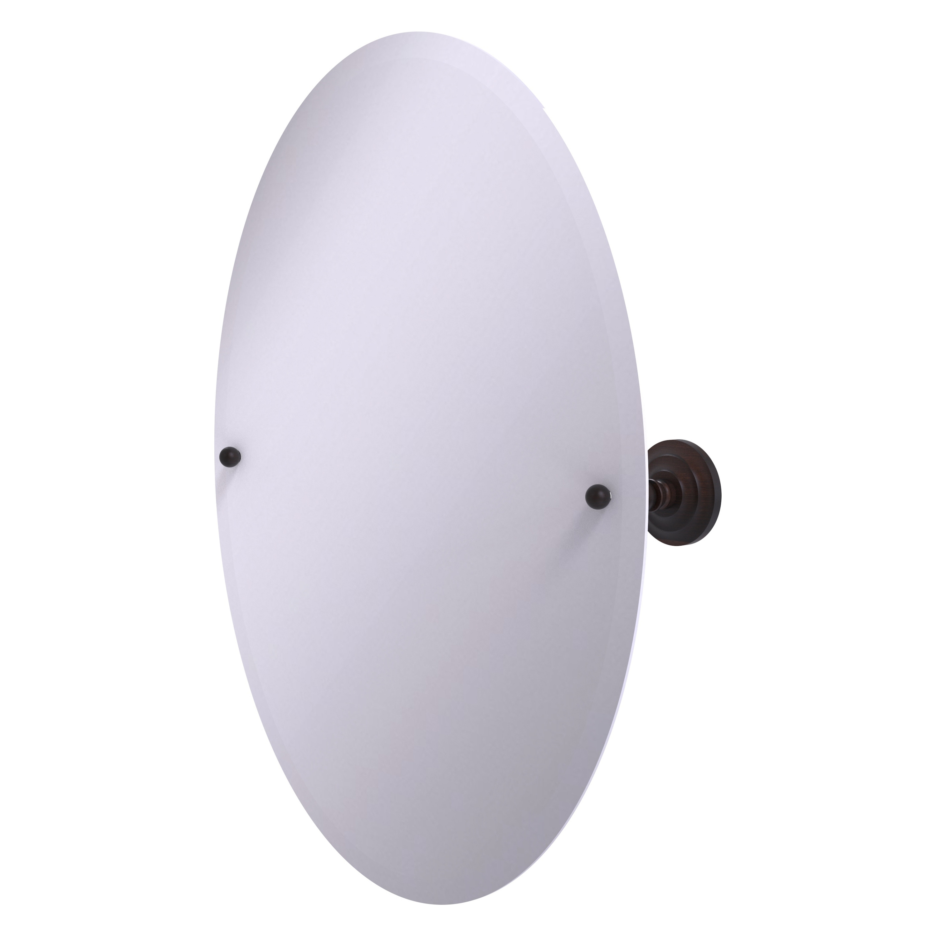 Allied Brass PQN-91-VB Prestige Que New 21-Inches x 28-Inches Beveled Frameless Oval Tilting Bathroom Vanity Mirror ( Venetian Bronze )