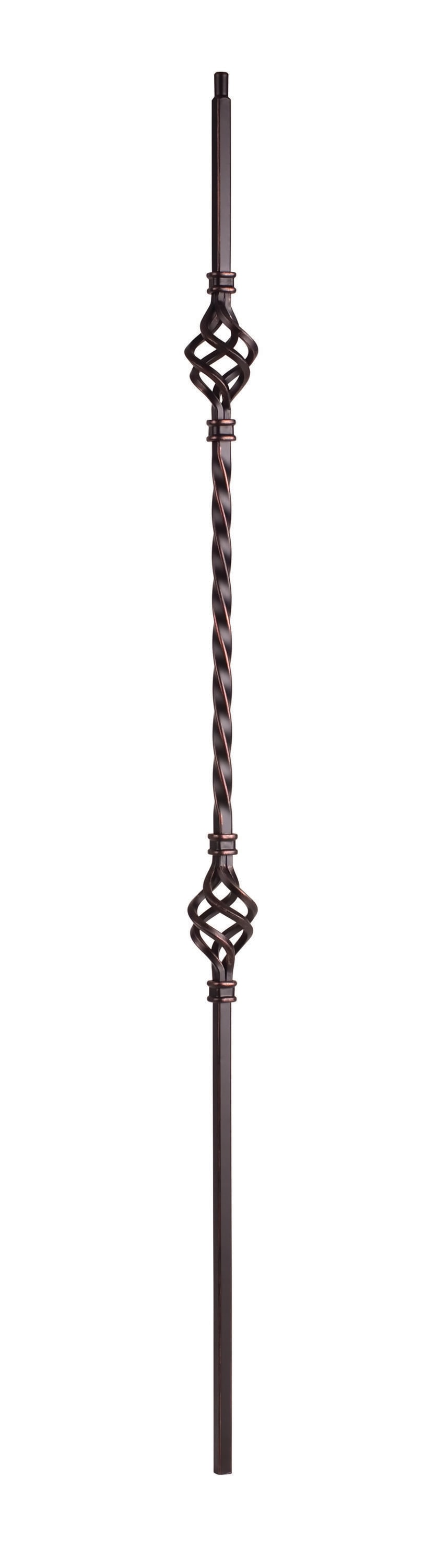 Crown Heritage 4583122RB44 44-in x 2.375-in Oil Rubbed Bronze Aluminum Pin Top Double Basket Stair Baluster