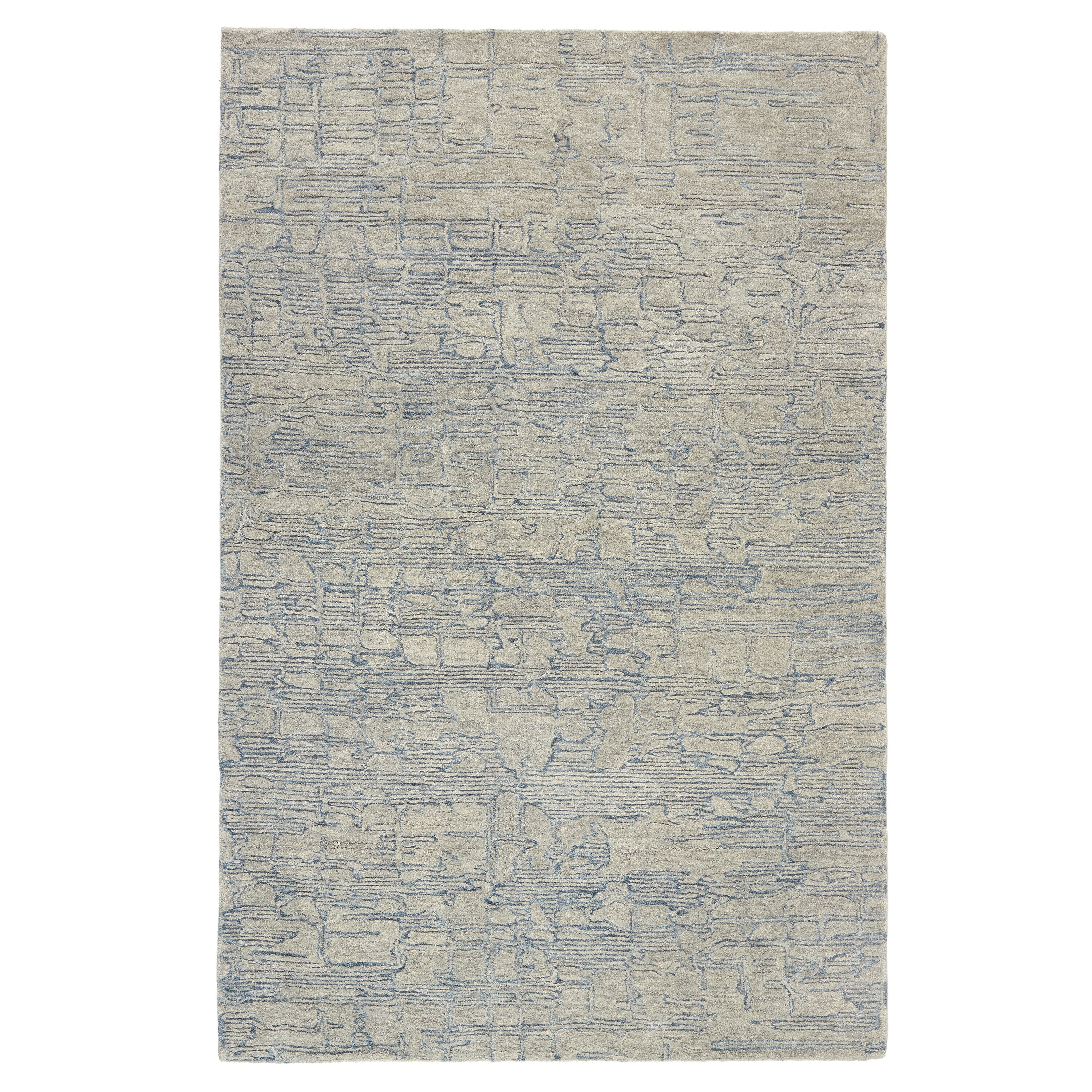 Town & Country Living 1-03-705 8 x 10 (ft) Loomed Polyester Grey/Blue Rectangular Indoor Abstract Area rug