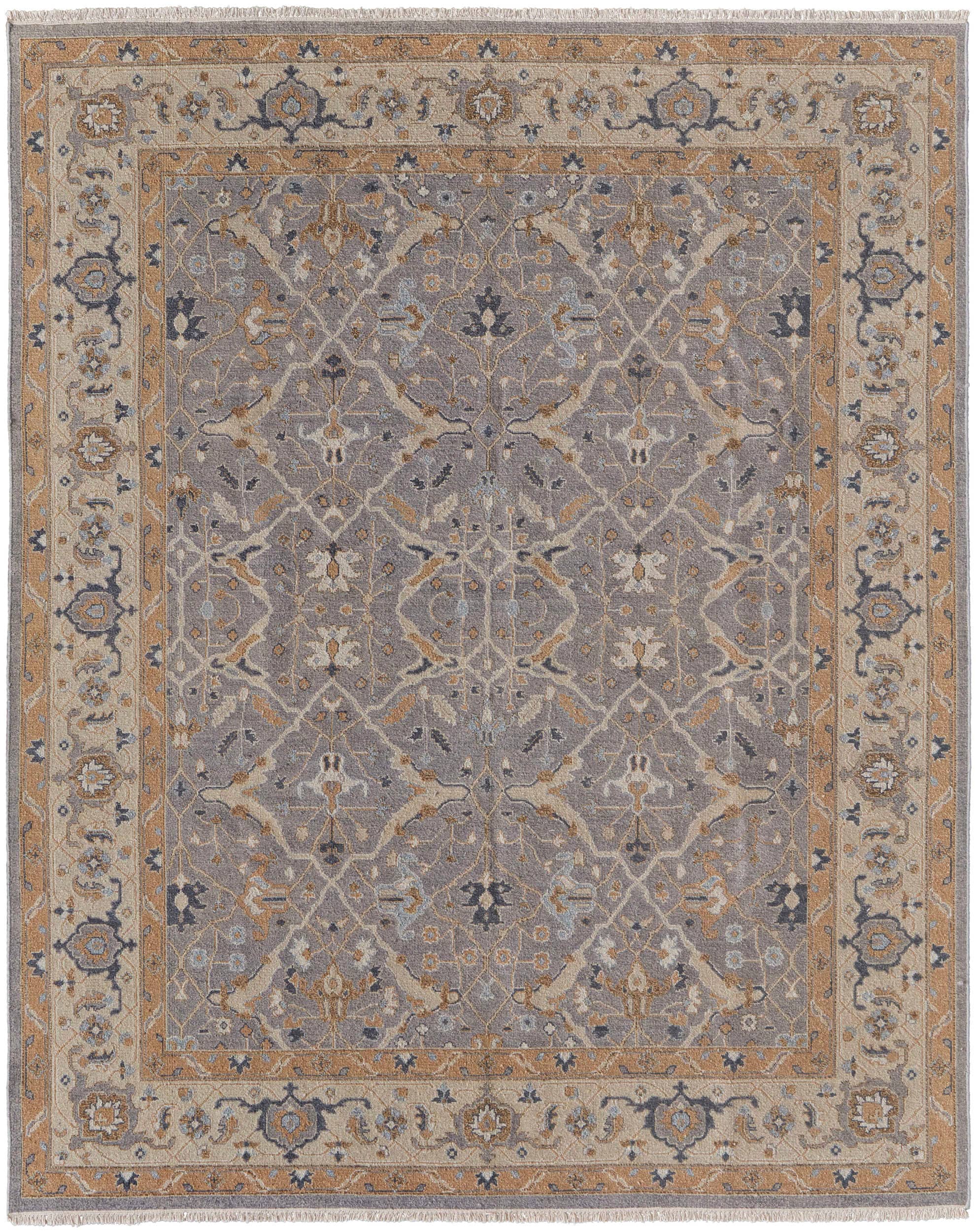 Room Envy CORR0611GRYGLDH50 10 x 14 (ft) Knotted Wool Gray/Gold Rectangular Indoor Area rug