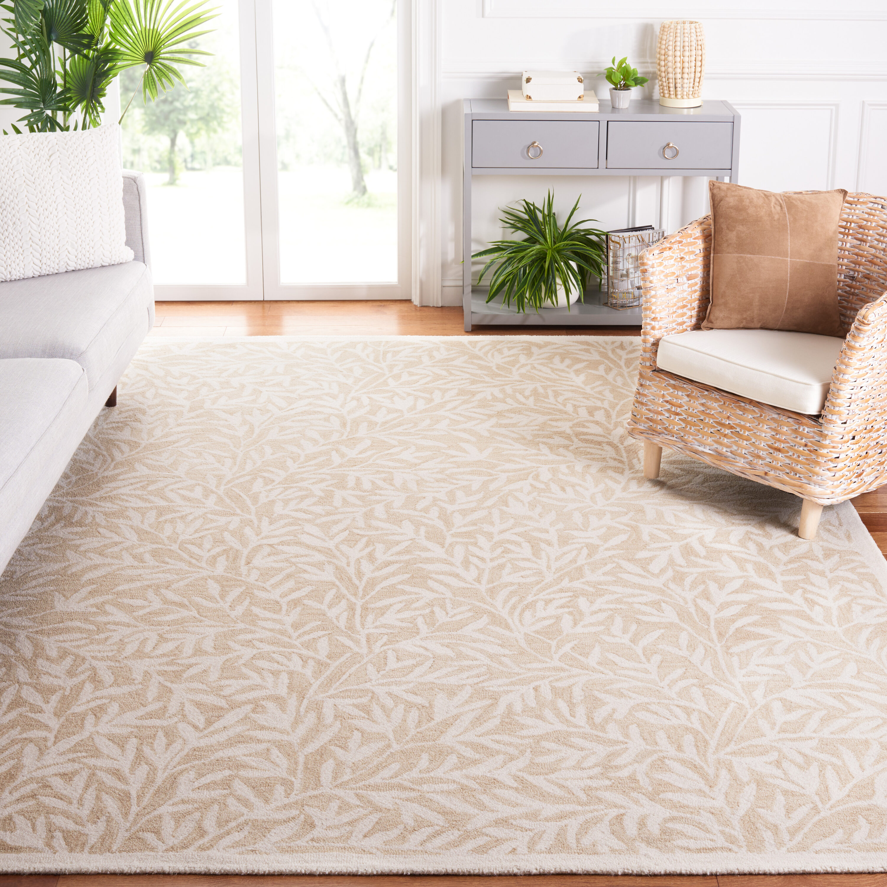  Jardin 753 Beige/Ivory Contemporary 8Ft x 10Ft Large Rectangle Rug
