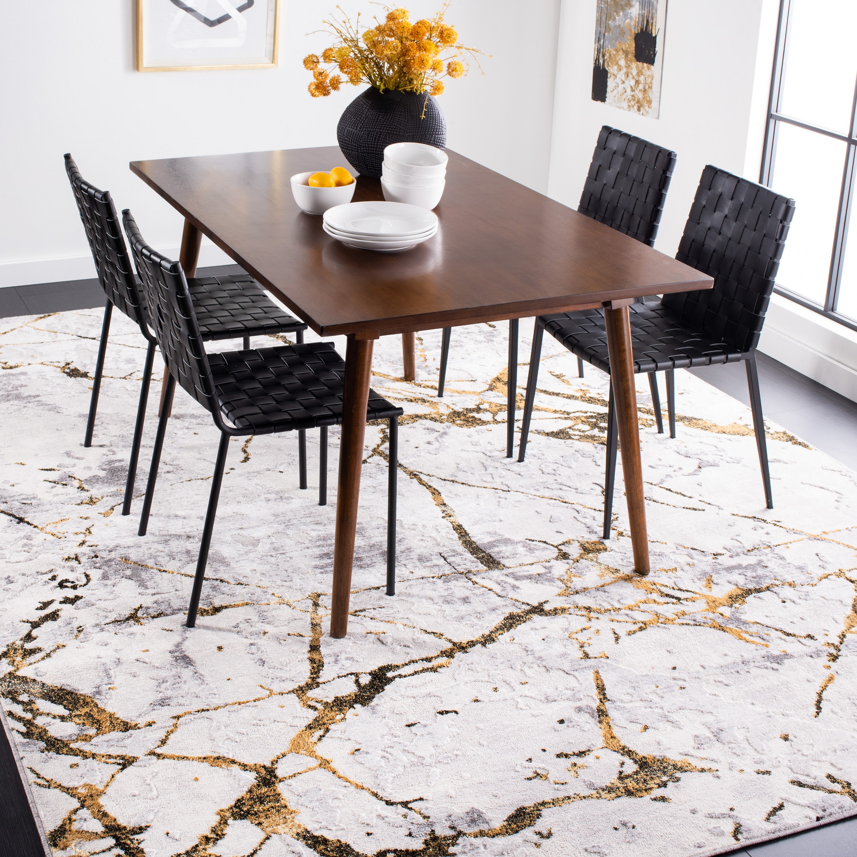 Safavieh ALA293G-1218 Amelia 12 x 18 (ft) Loomed Synthetic Gray/Gold Rectangular Indoor Abstract Area rug