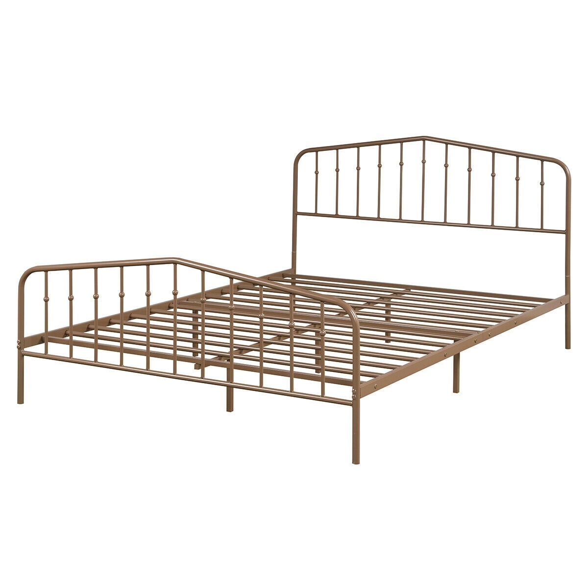 CASAINC WF-HYSN-63428CF Brown Queen Metal Bed Frame