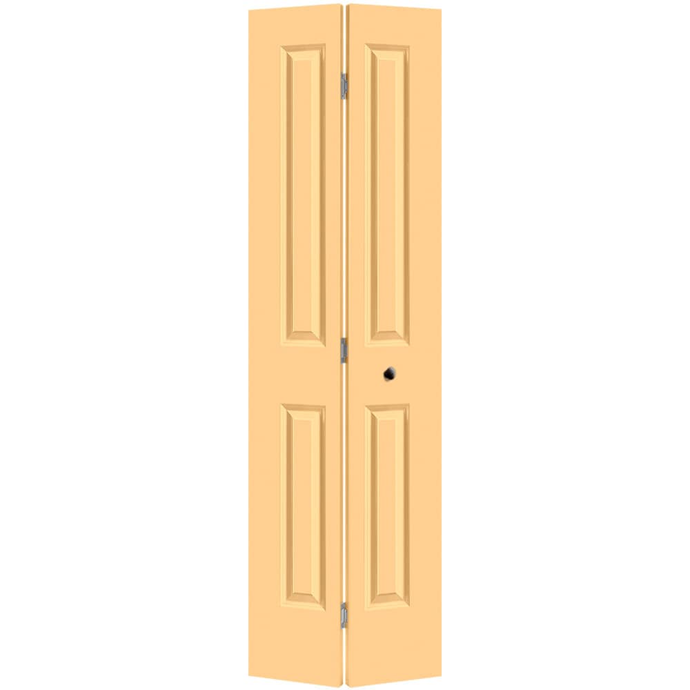 Masonite 1316251 Traditional 24-in x 80-in Marigold 4 panel square Smooth Hollow core Prefinished Molded composite Closet Bifold Door ( Hardware Included )