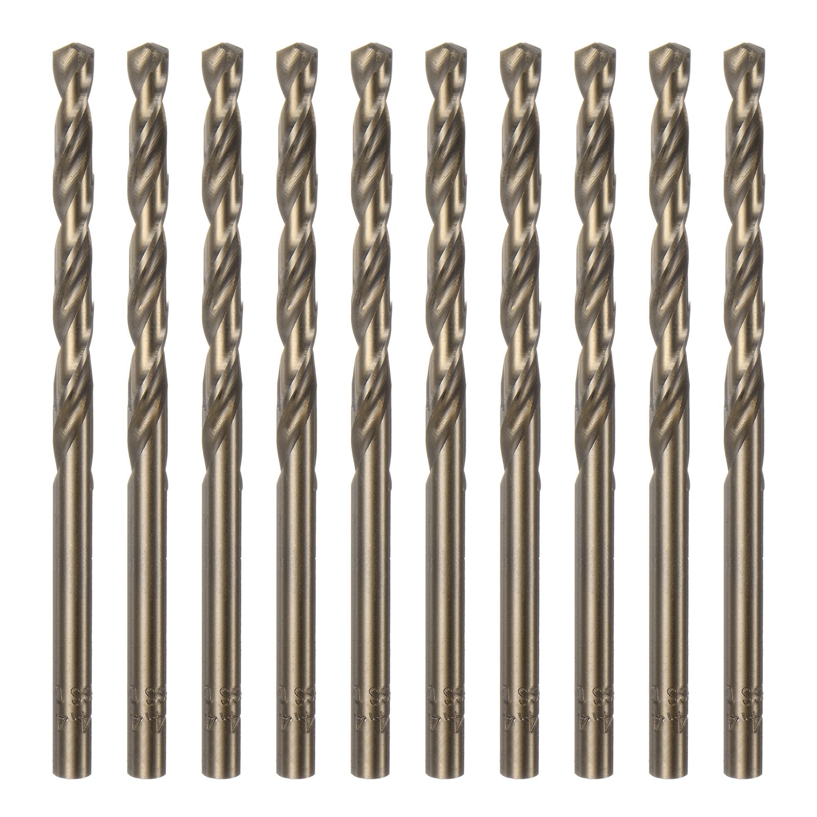 Unique Bargains 10pcs Cobalt Jobber Drill Bits 4.4mm / 0.173 Inch M35 High Speed Steel HSS Twist Drilling Bit Tool for Stainless Steel Copper Wood Plastic and other Hard Materials #S26030300UX2153