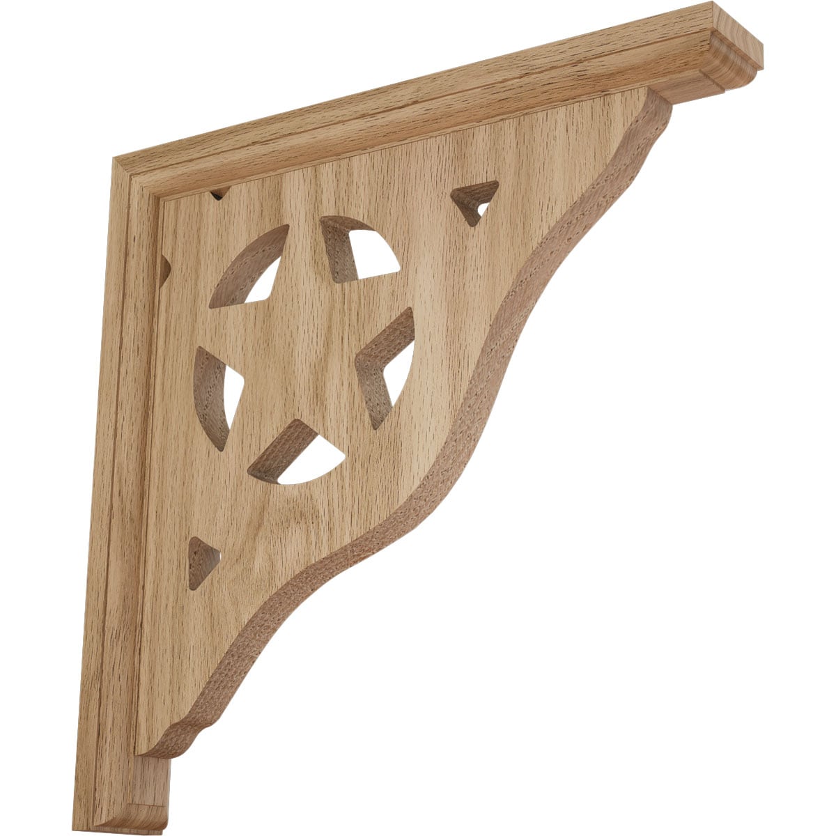 Ekena Millwork BKT01X10X10AURO Bulwark 1-1/2-in x 10-in x 10-in Red oak Brown Wood Standard bracket
