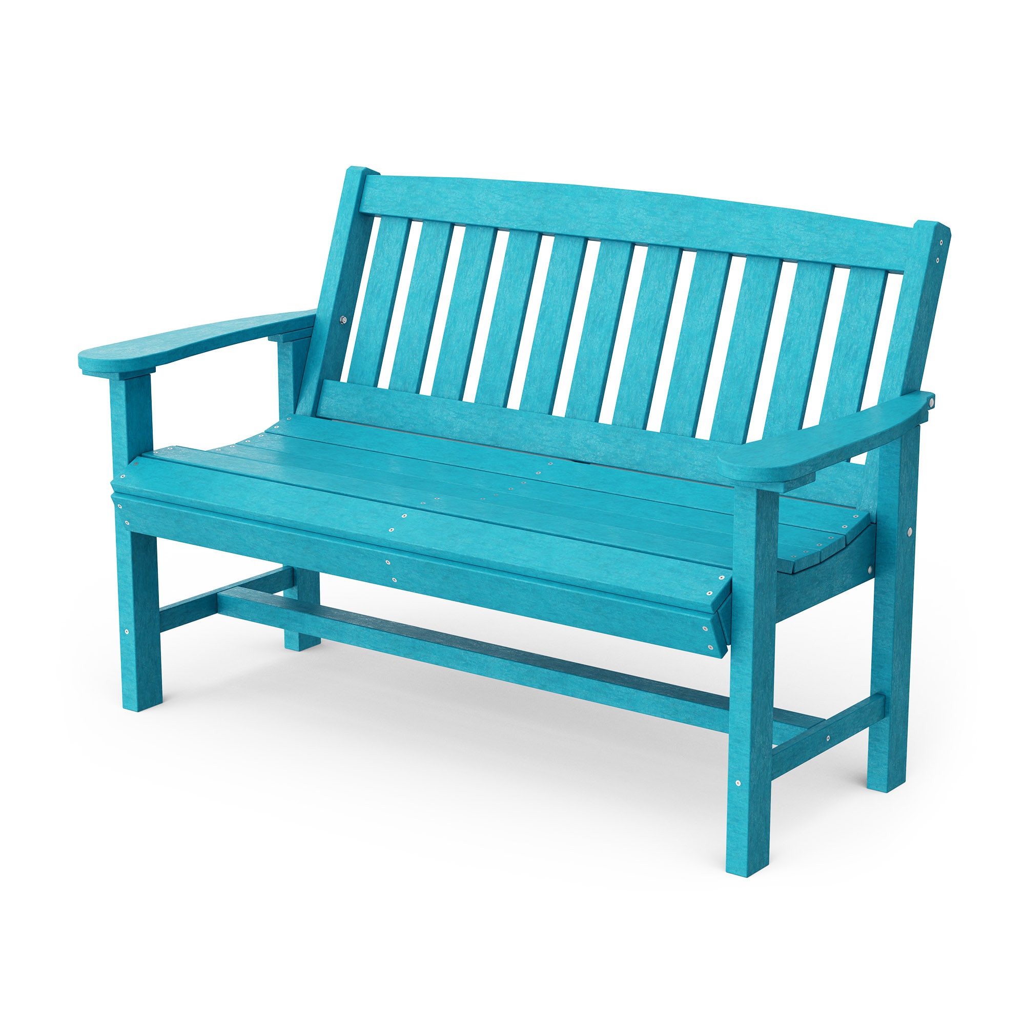 Wildridge LCC-225-AB Classic Mission 56-Inches W x 36-Inches H Aruba Blue Plastic Traditional Bench