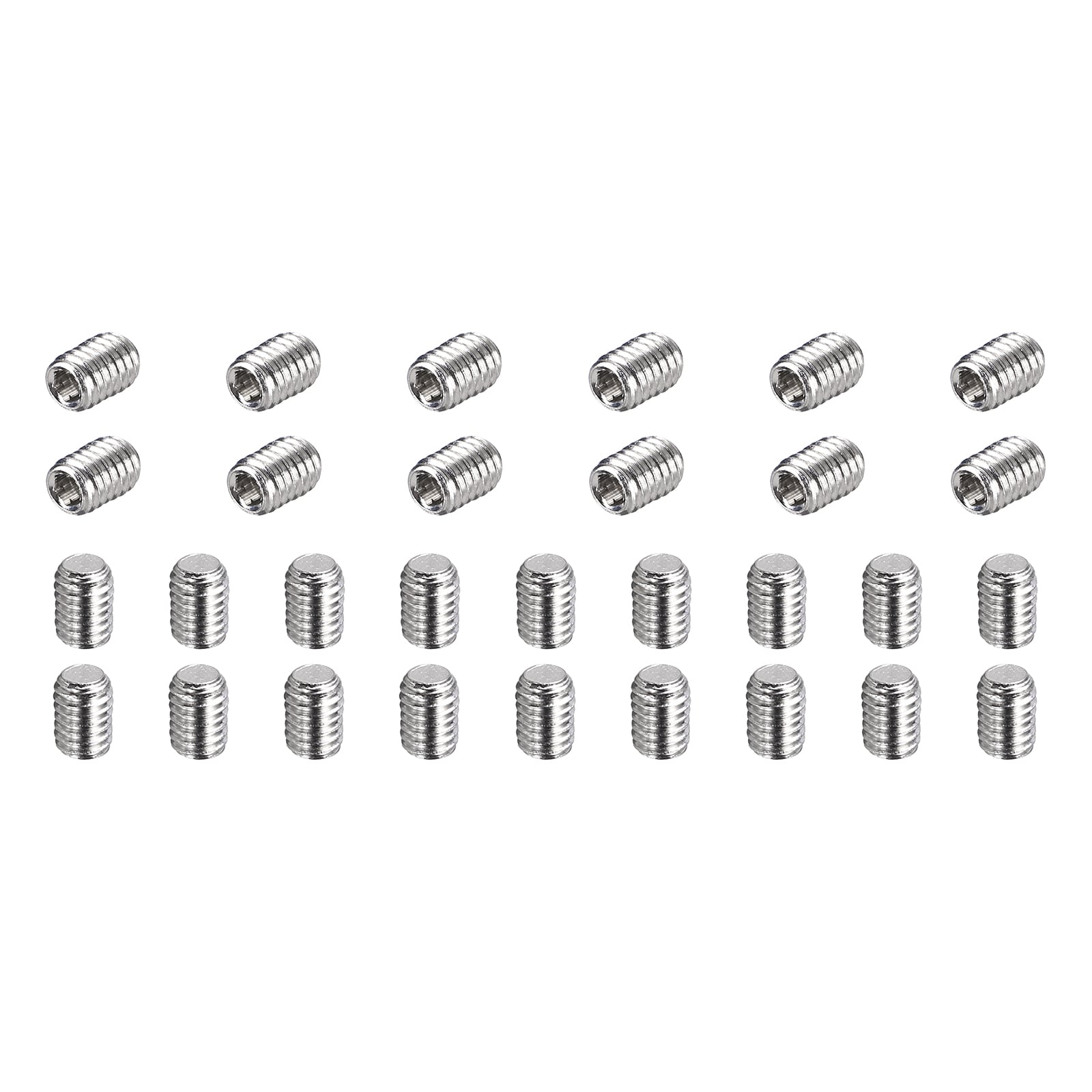 Unique Bargains 80pcs M3-0.5 x 4mm Grub Screws 304 Stainless Steel Cup Point Allen Head Screws Internal Hex Socket Drive for Bathroom Fixtures Repair Furniture DIY Project