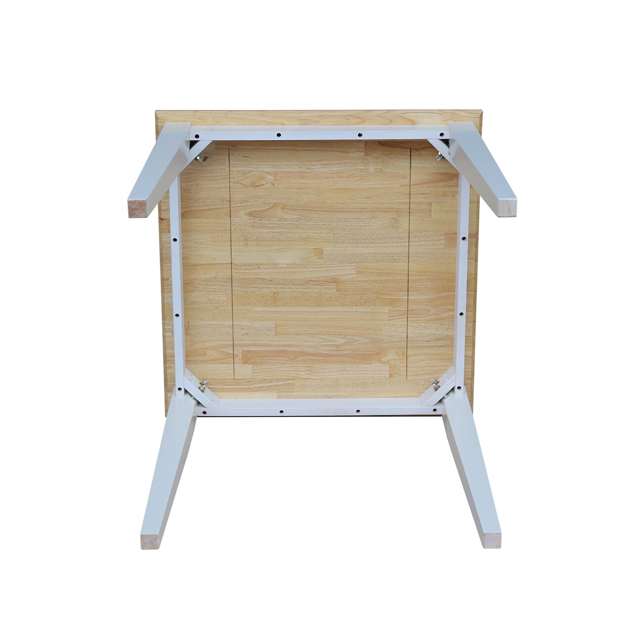White and Natural Square Wood Dining Table