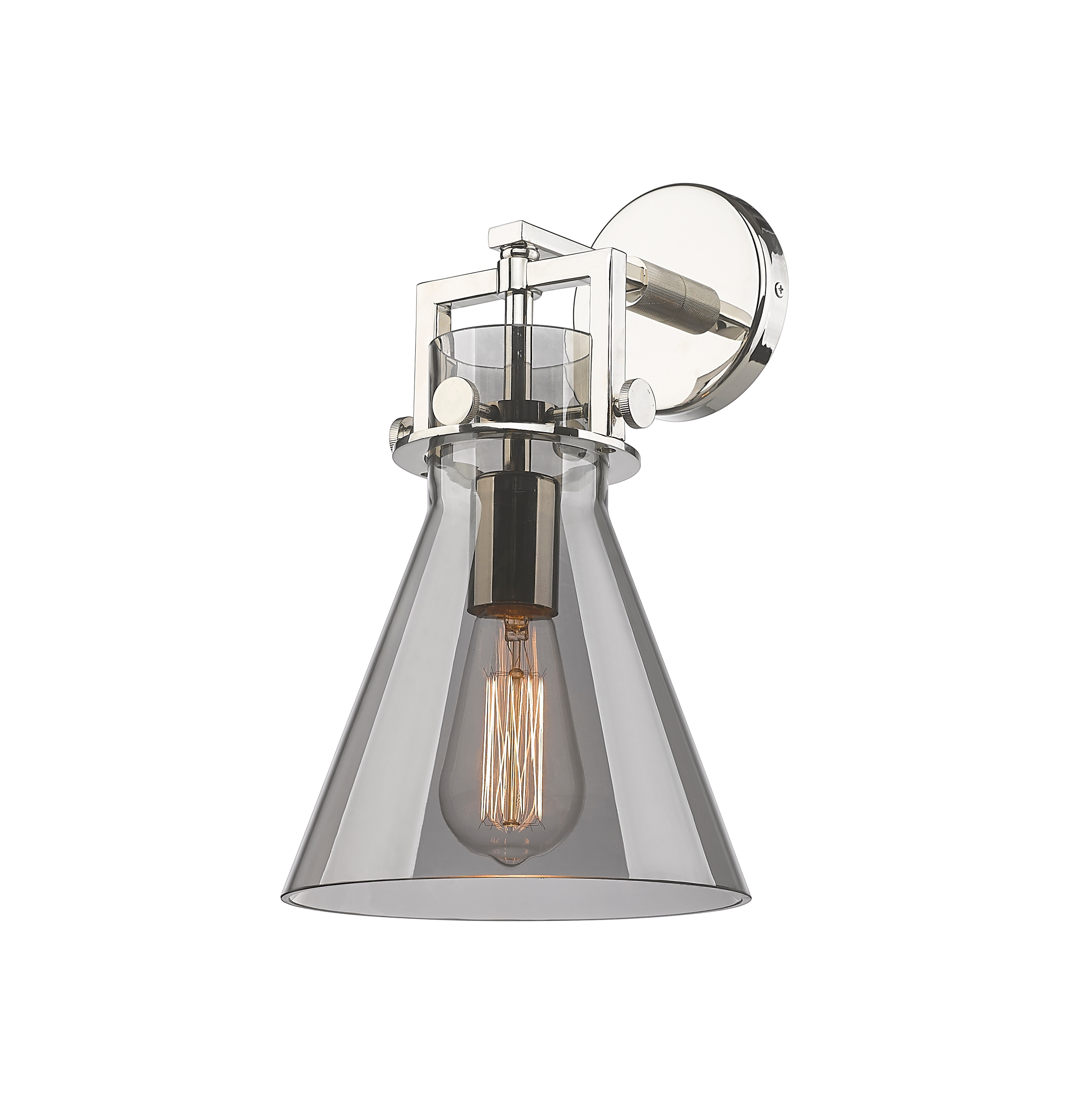 Innovations Lighting 411-1W-PN-G411-8SM Newton Cone 8-in W 1 -Light Polished Nickel Industrial Wall Sconce