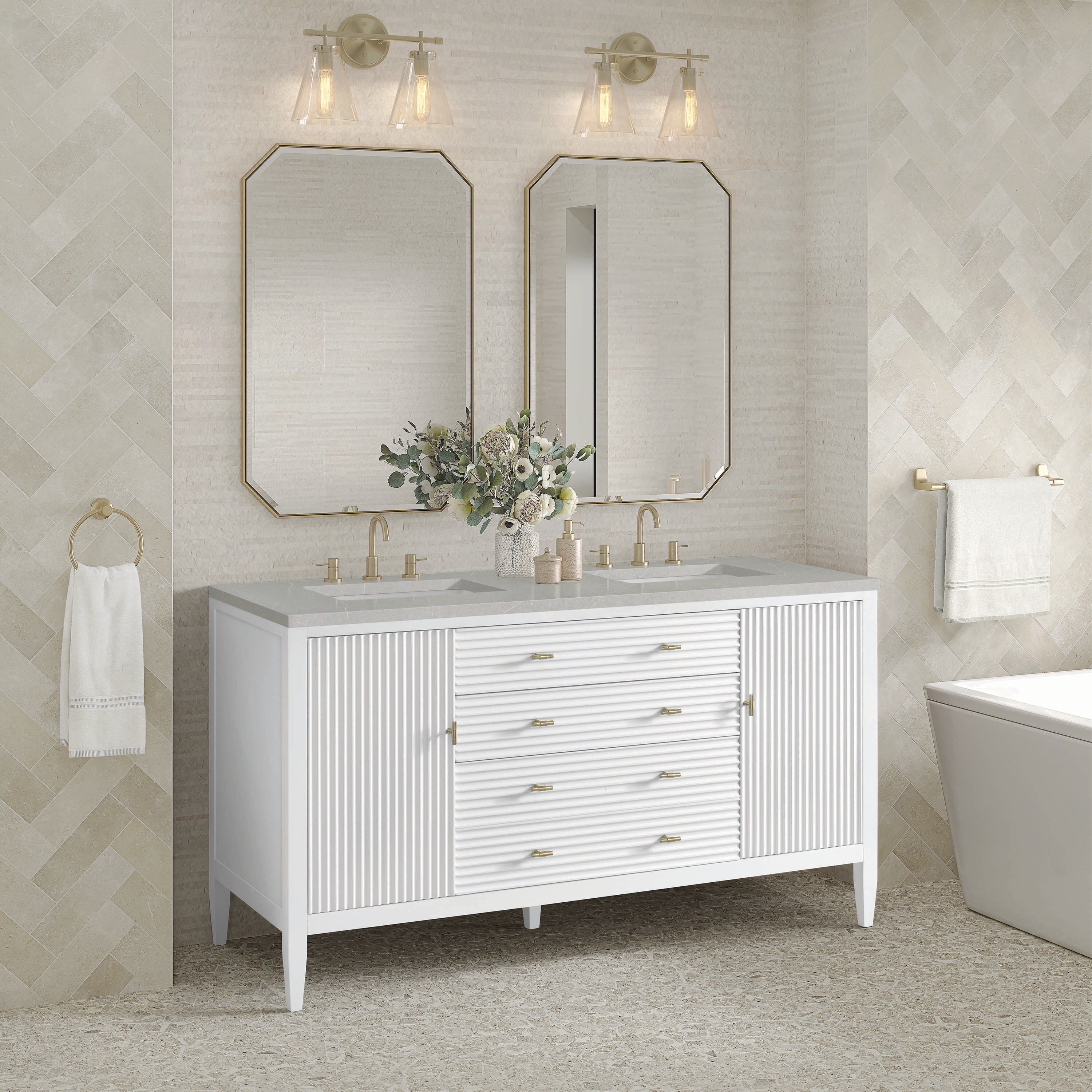 James Martin Vanities 485-V60D-BW-3ESR Bath-Vanity-Combo - View #3