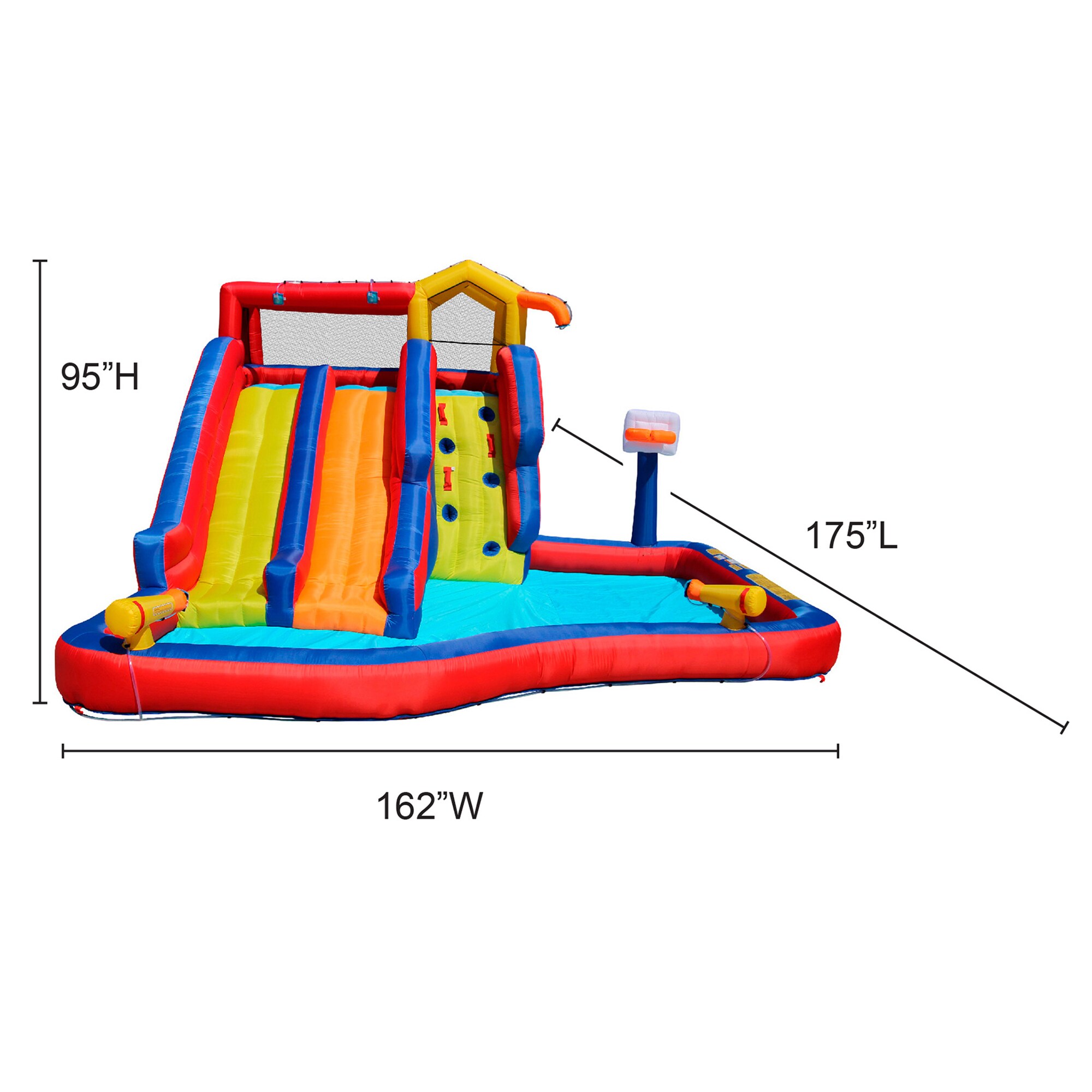 Banzai 180-in L x 168-in W Multicolor Rectangle Kiddie Pool in the ...