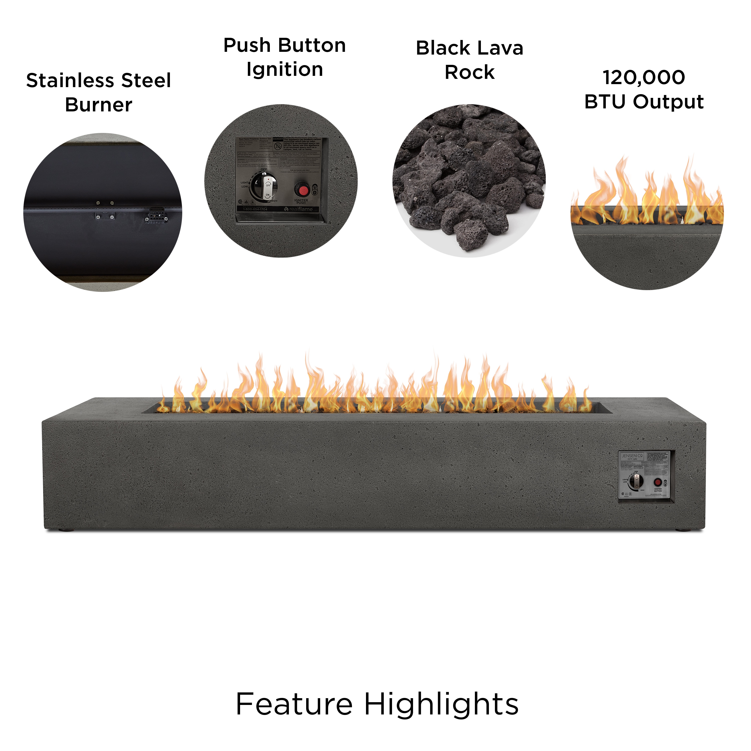 Jensen Co. 1591LP-CBN Outdoor-Gas-Firepits - View #7