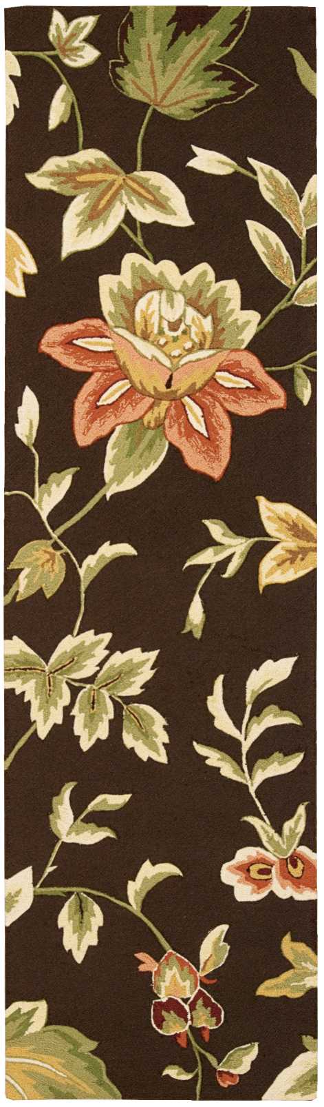 Nourison 03256 Fantasy 2 x 7 (ft) Braided Polyester Chocolate Rectangular Indoor Abstract Area rug