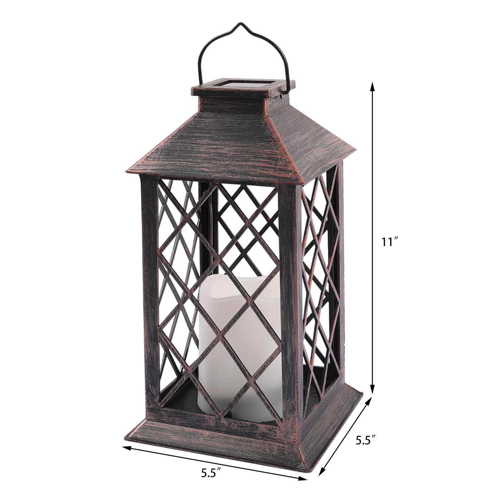 11 in. Solar LED Bronze Finish Lantern