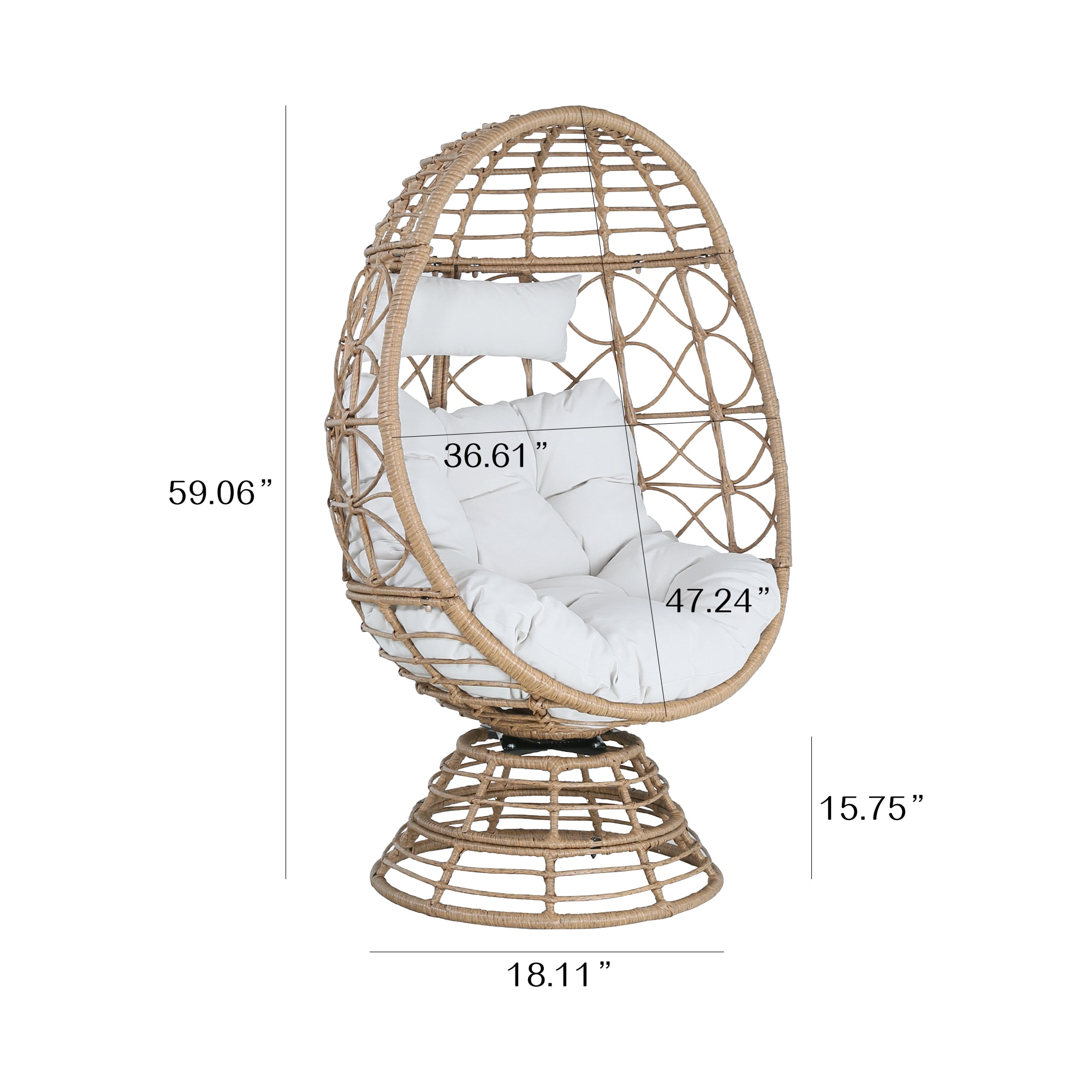 Wicker swivel egg discount chair