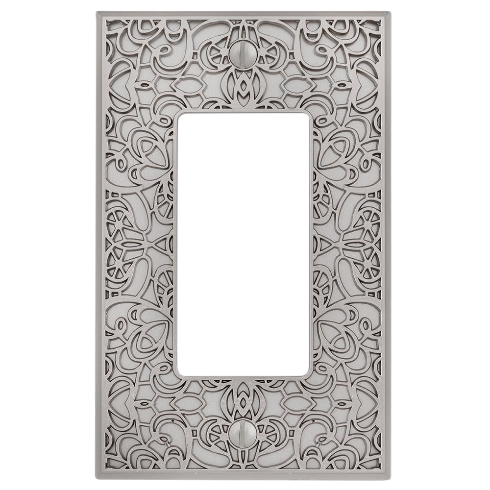 Amerelle 73RN 1 -Gang Specialty Size Satin Nickel Metal Indoor Decorator Wall Plate