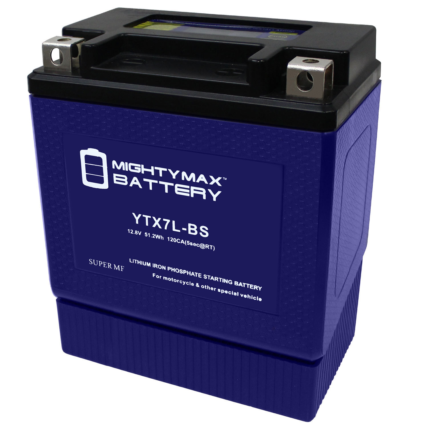 Mighty Max Battery MAX3880569 YTX7L-BSLIFEPO4 12V 6AH, 150 CCA, Lithium LiFePO4 Rechargeable Lithium ion (Li-ion) 1260 Backup power Batteries