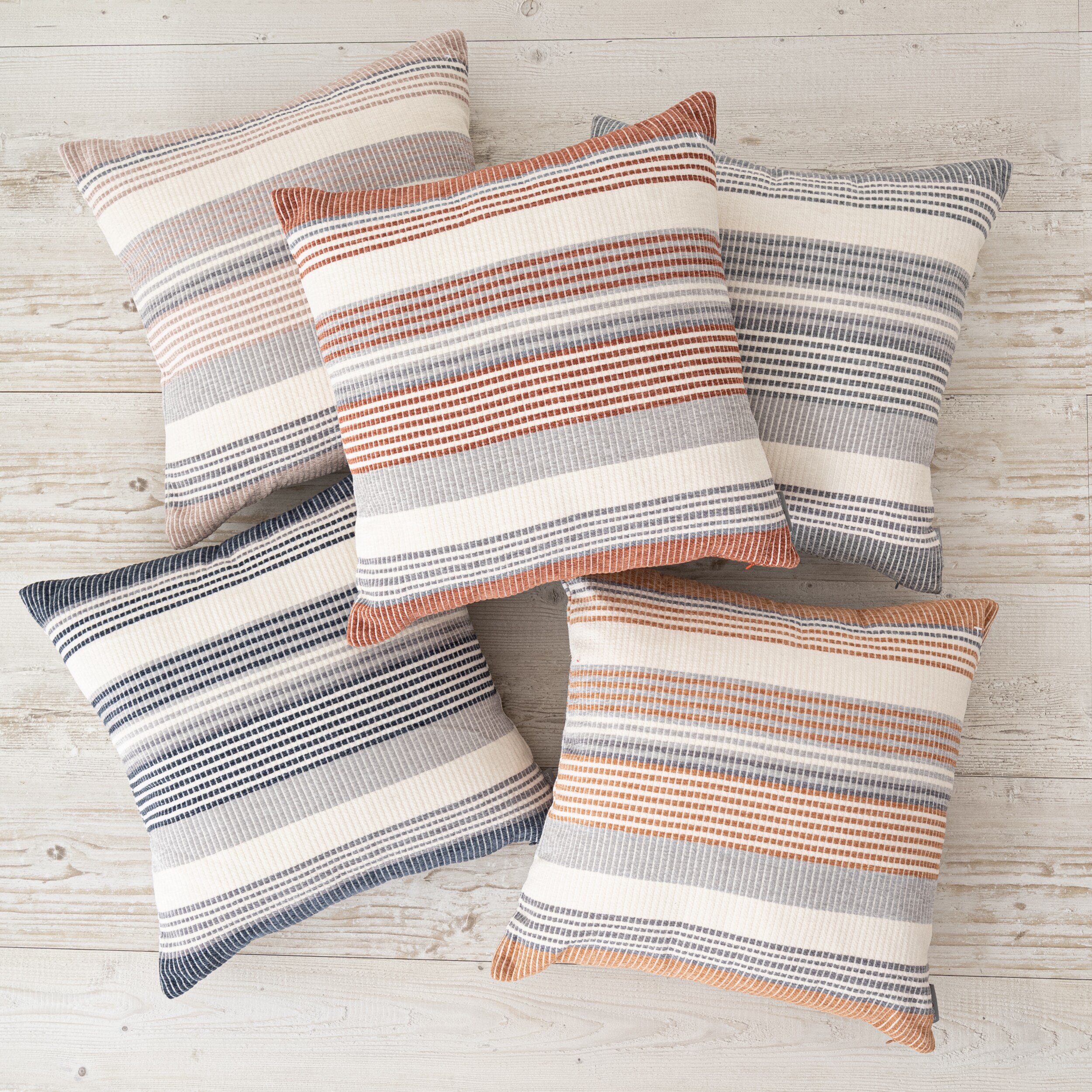 Evergrace Freja Woven Stripes Pillow - Lion Brown