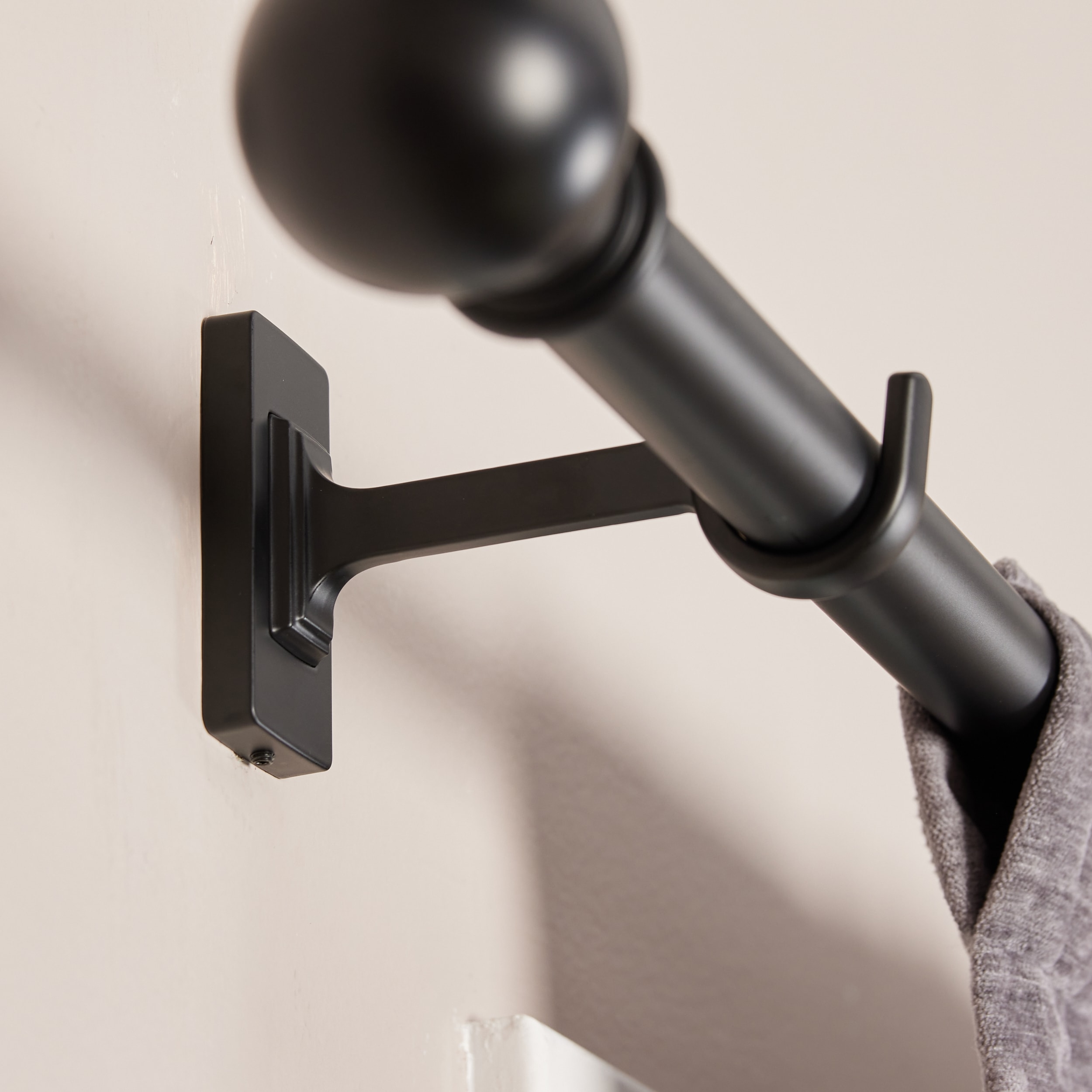 allen + roth 2-Pack Matte Black Aluminum Single Curtain Rod