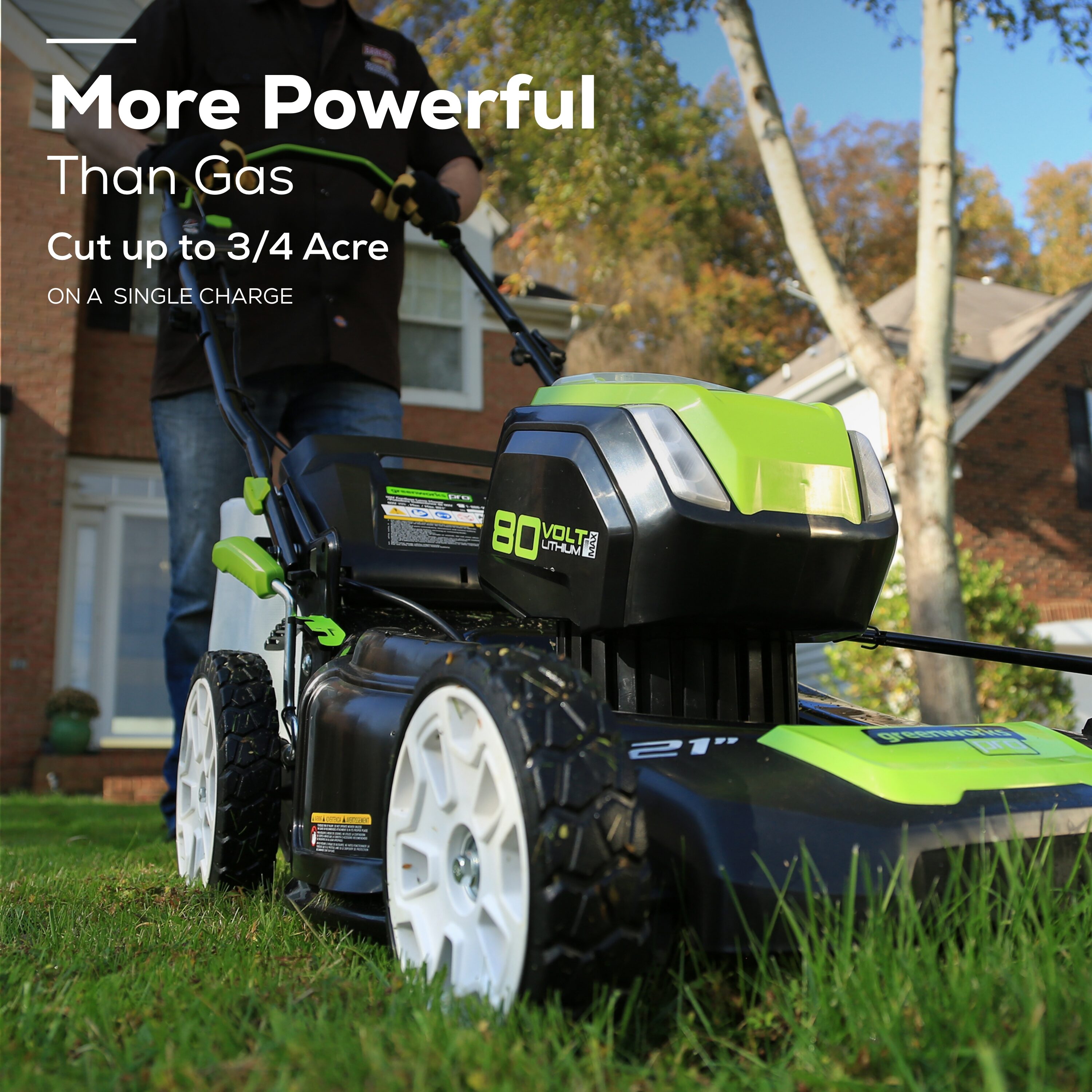 Greenworks Pro 80-volt 21-in Cordless Push Lawn Mower 4 Ah (2