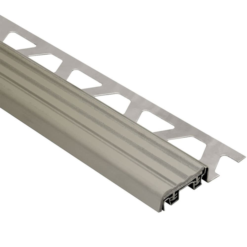 Schluter Systems G8SE Trep-SE 0.313-in W x 98.5-in L Grey Steel Stair nose Tile Edge Trim