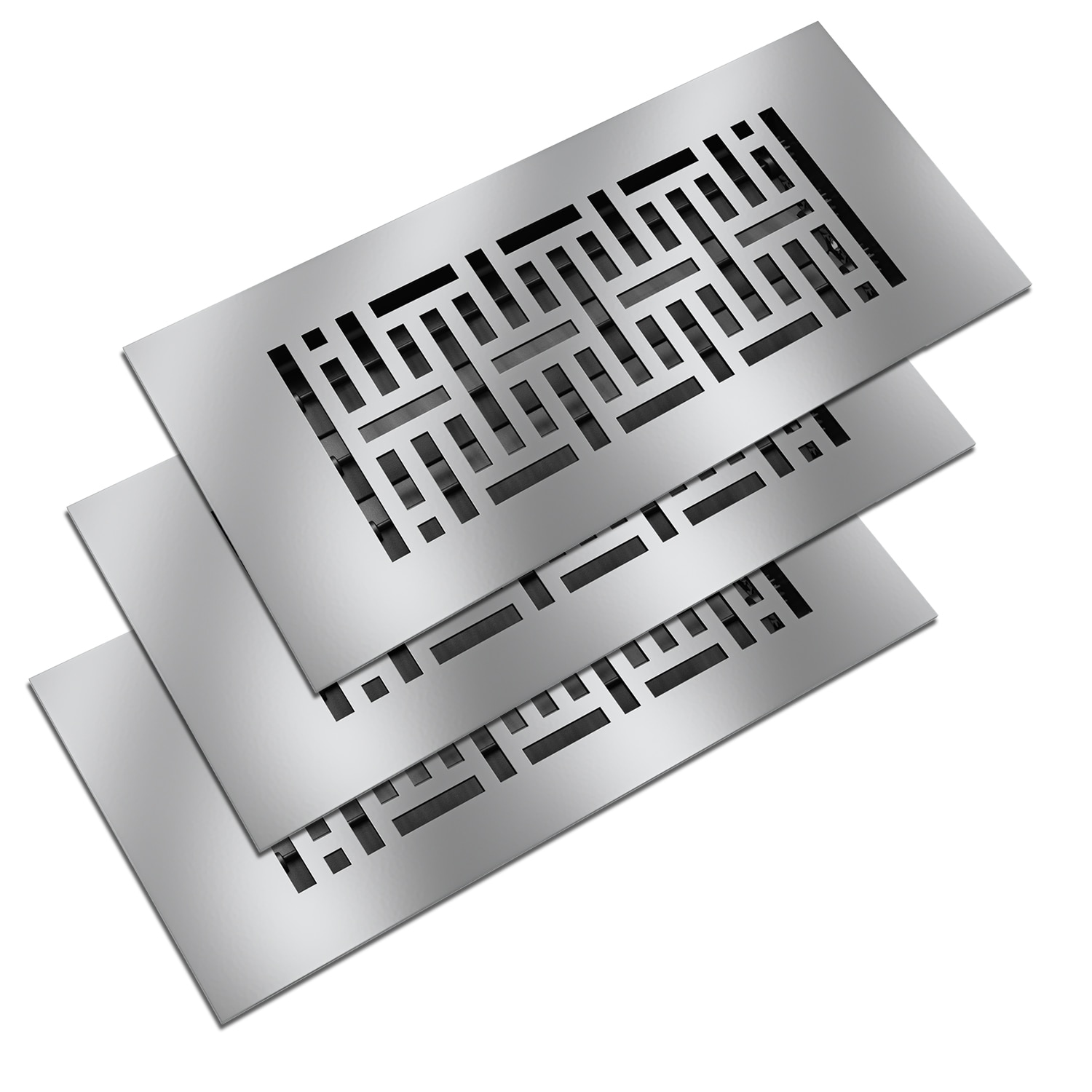 Reggio Register KIT3-WV612SSNH 4-in x 10-in Steel Silver Floor Register 3 -Pack