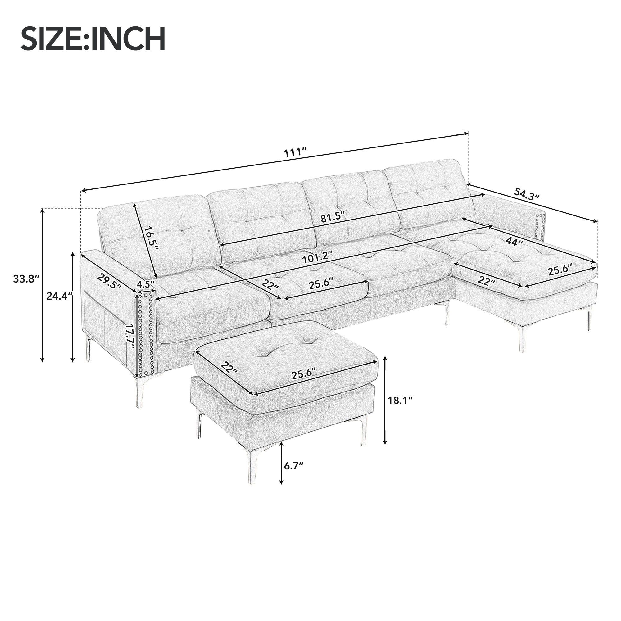 ModernLuxe L-SG000970ALL Sofas-Loveseats - View #8
