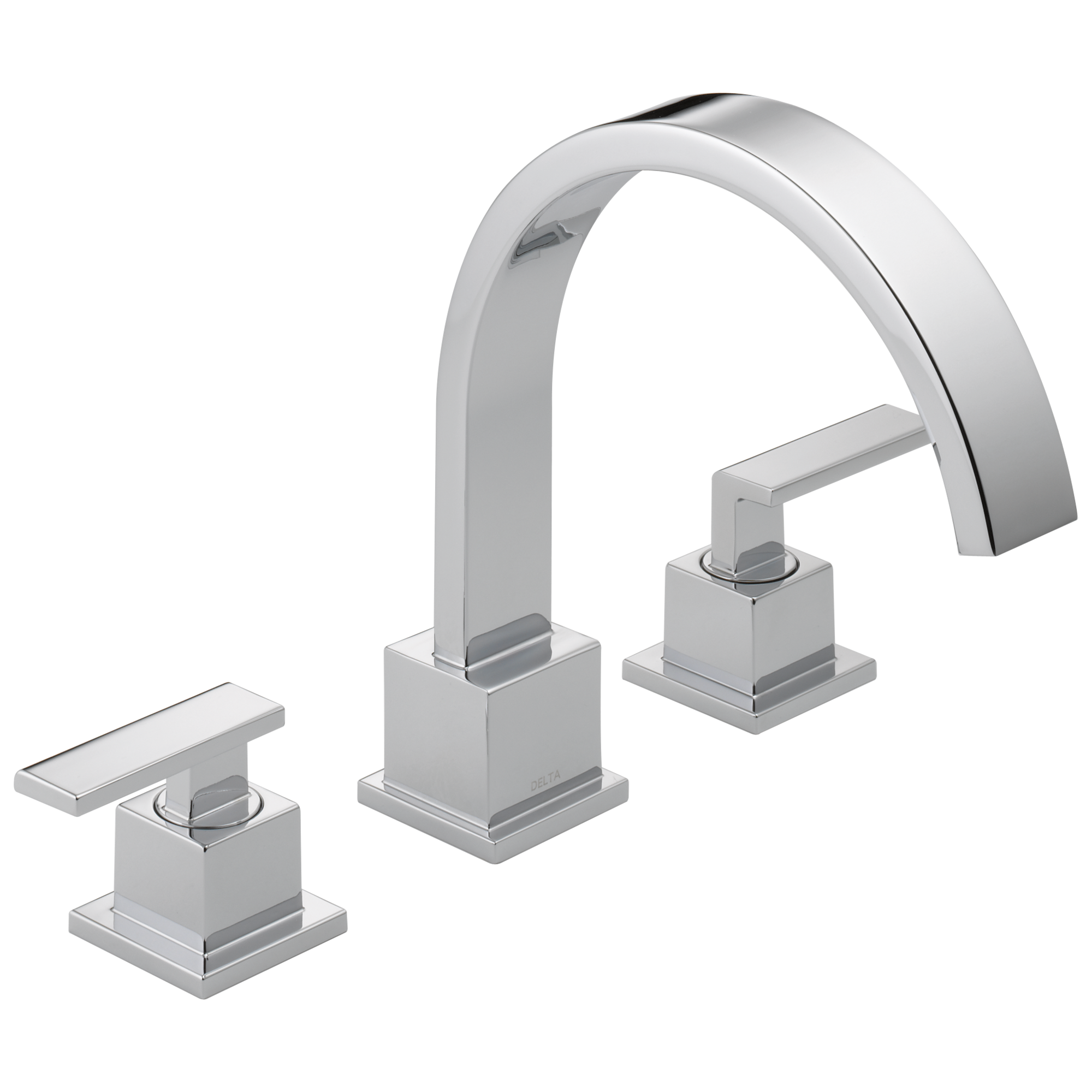 Delta T2753 Vero Chrome 2-handle Deck-mount Roman Low-arc Bathtub Faucet